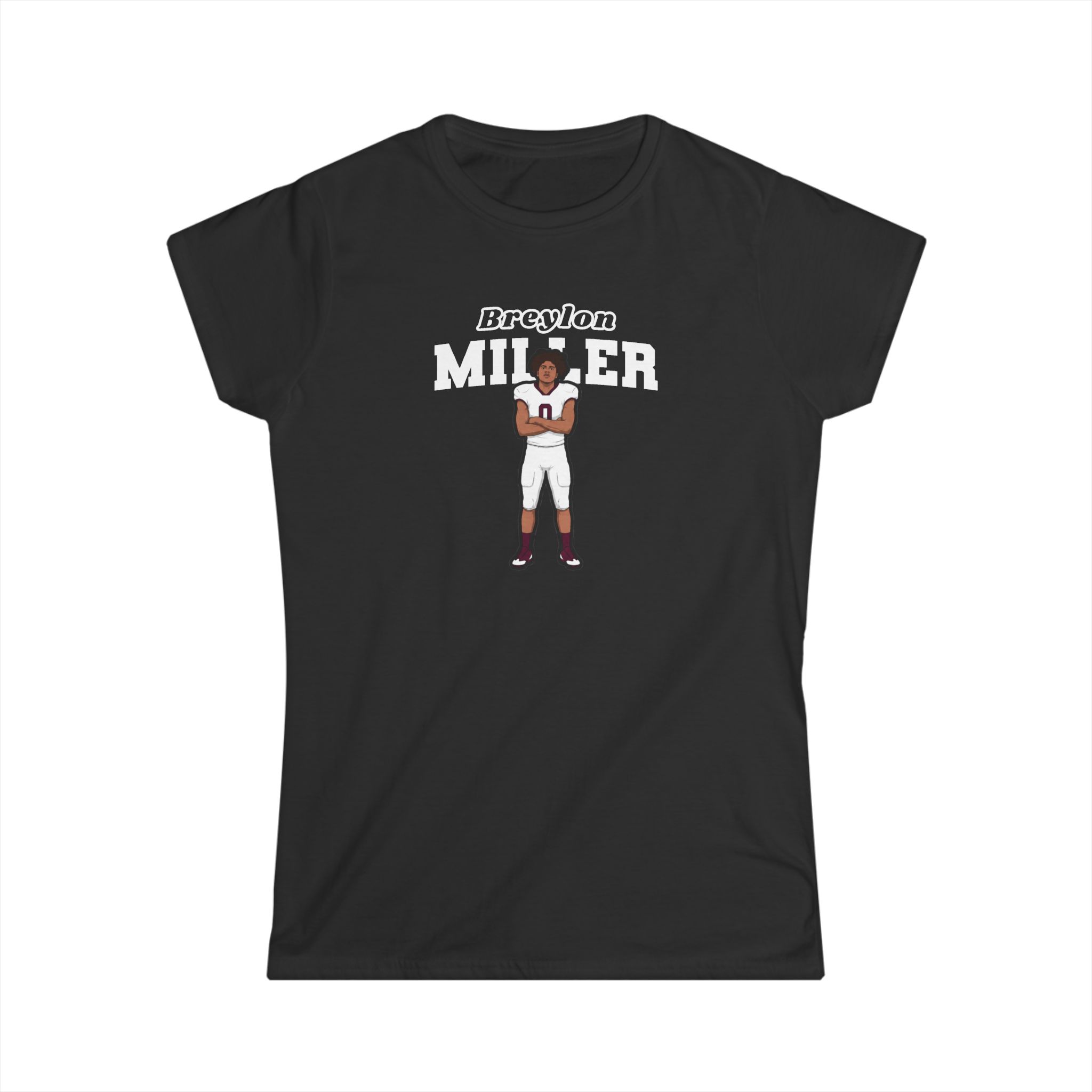 Women's Softstyle Tee — character_name_arch in Black