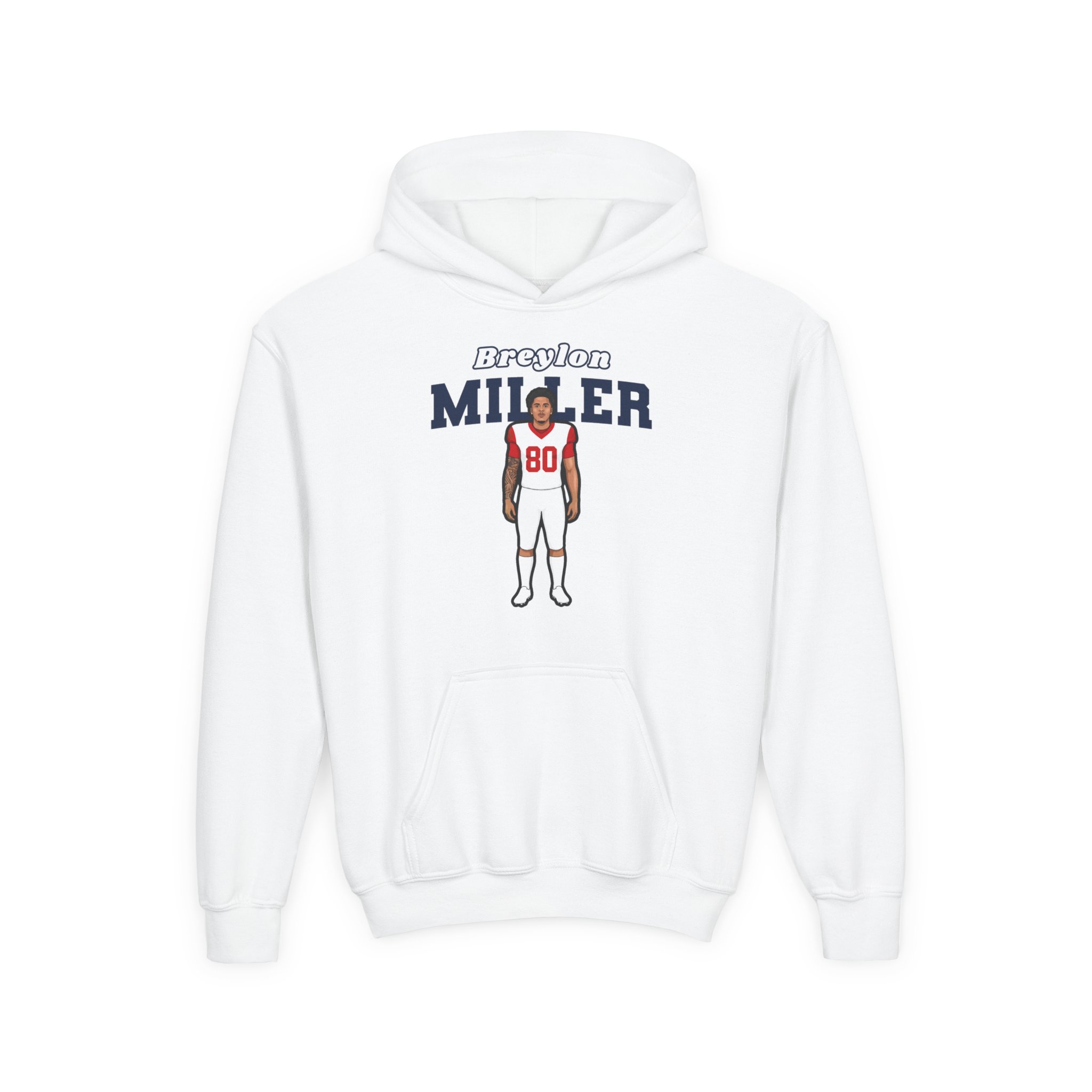 Youth Hoodie — character_name_arch in White