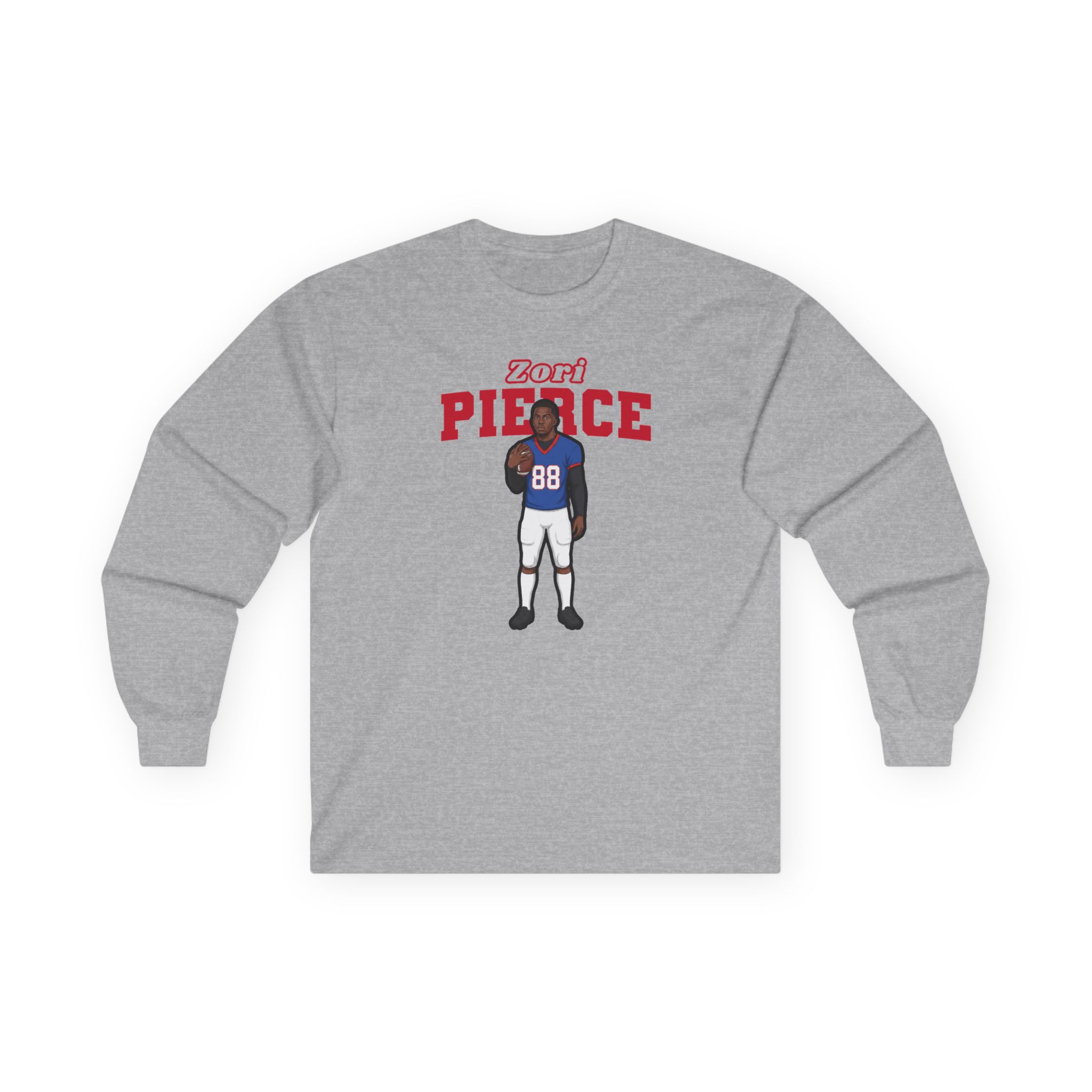 Long Sleeve Tee — character_name_arch in Grey
