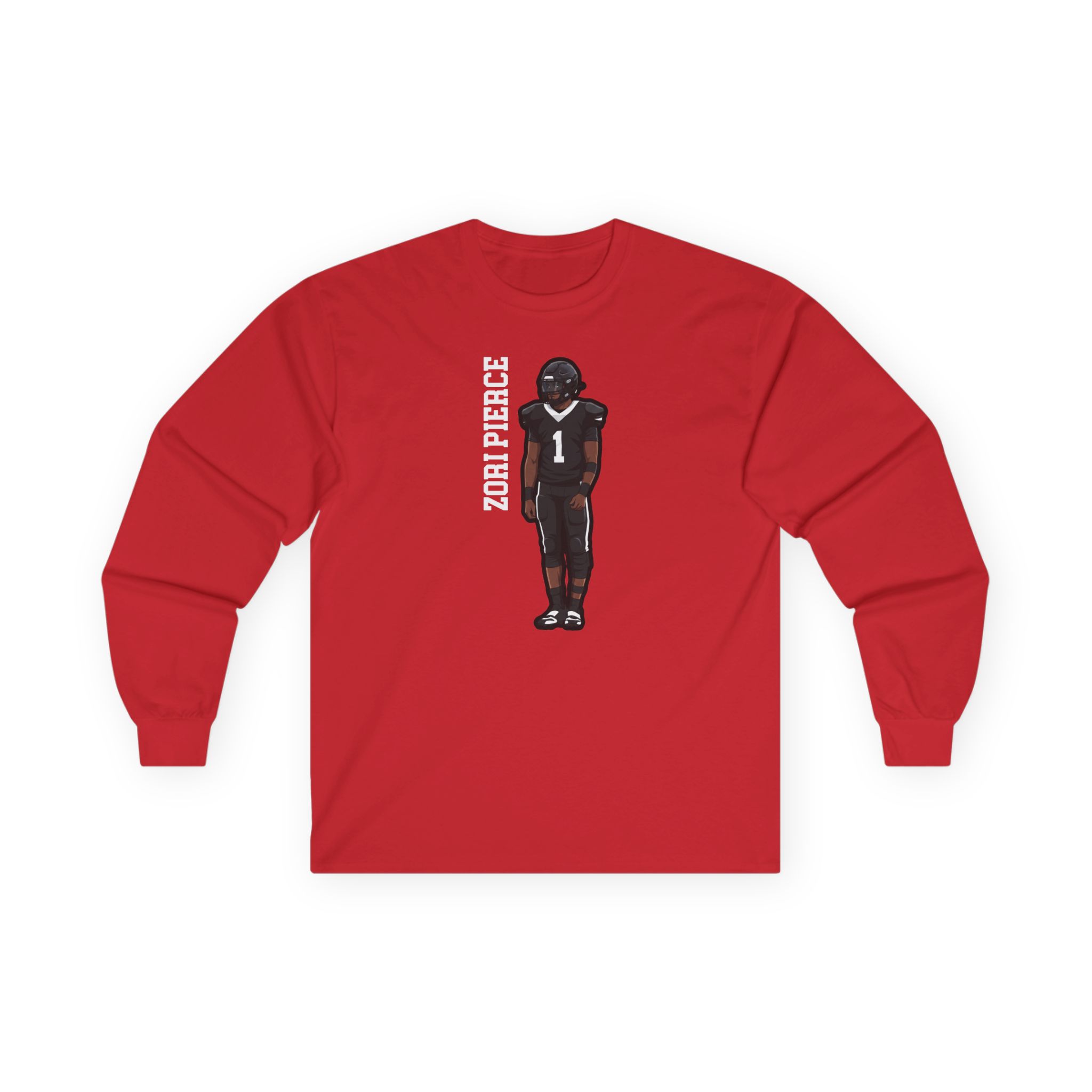 Long Sleeve Tee — character_name_vertical in Red