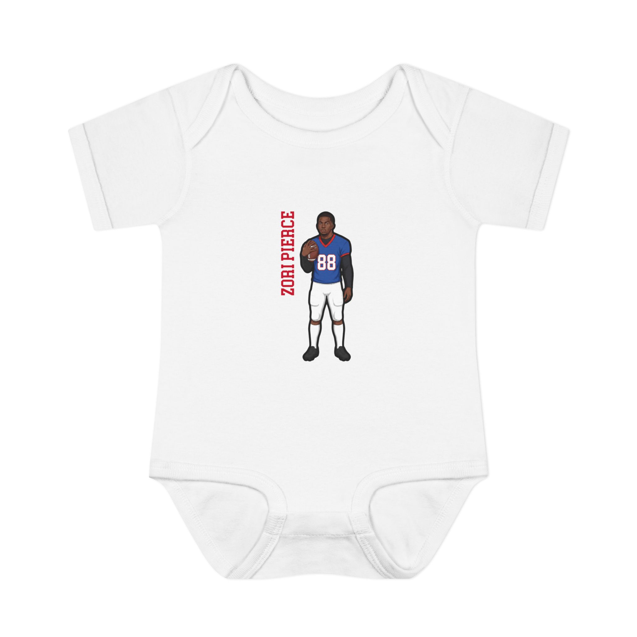 Baby Onesie — character_name_vertical in White