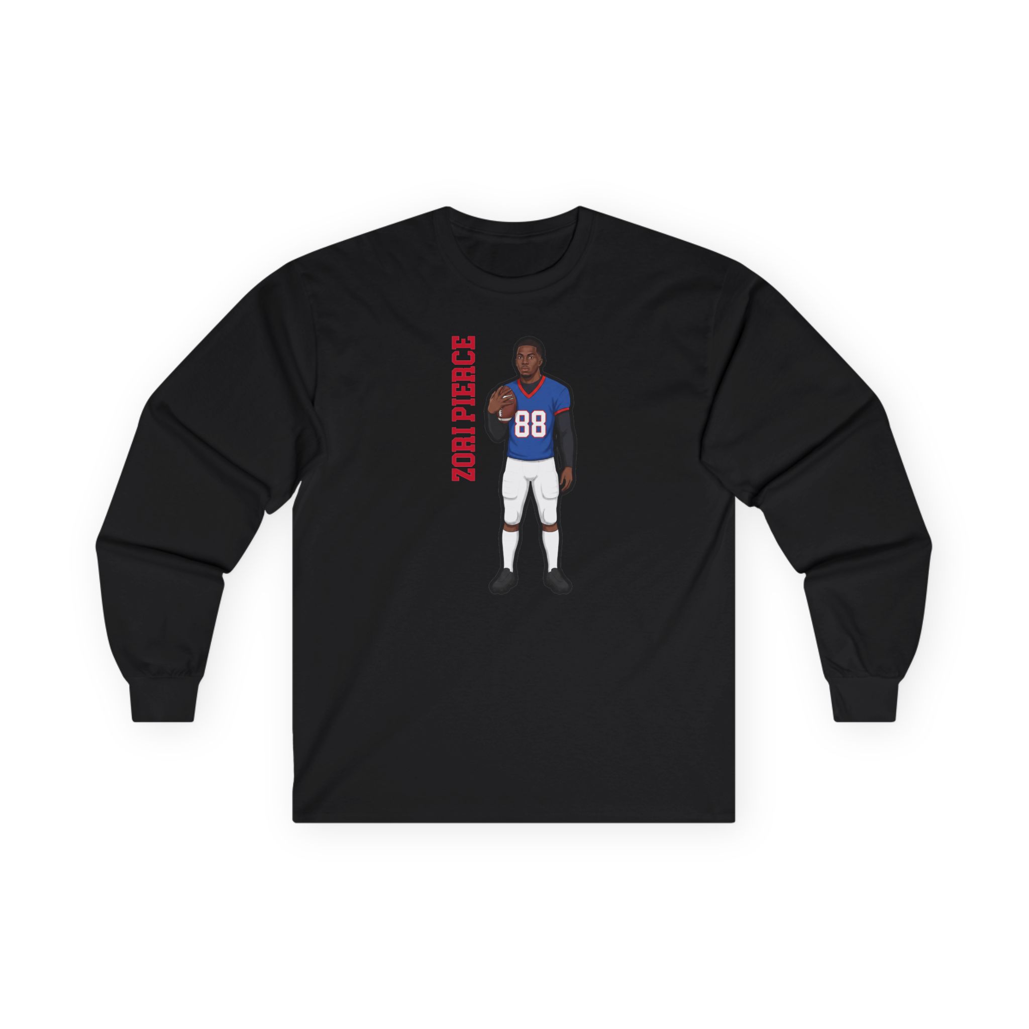 Long Sleeve Tee — character_name_vertical in Black