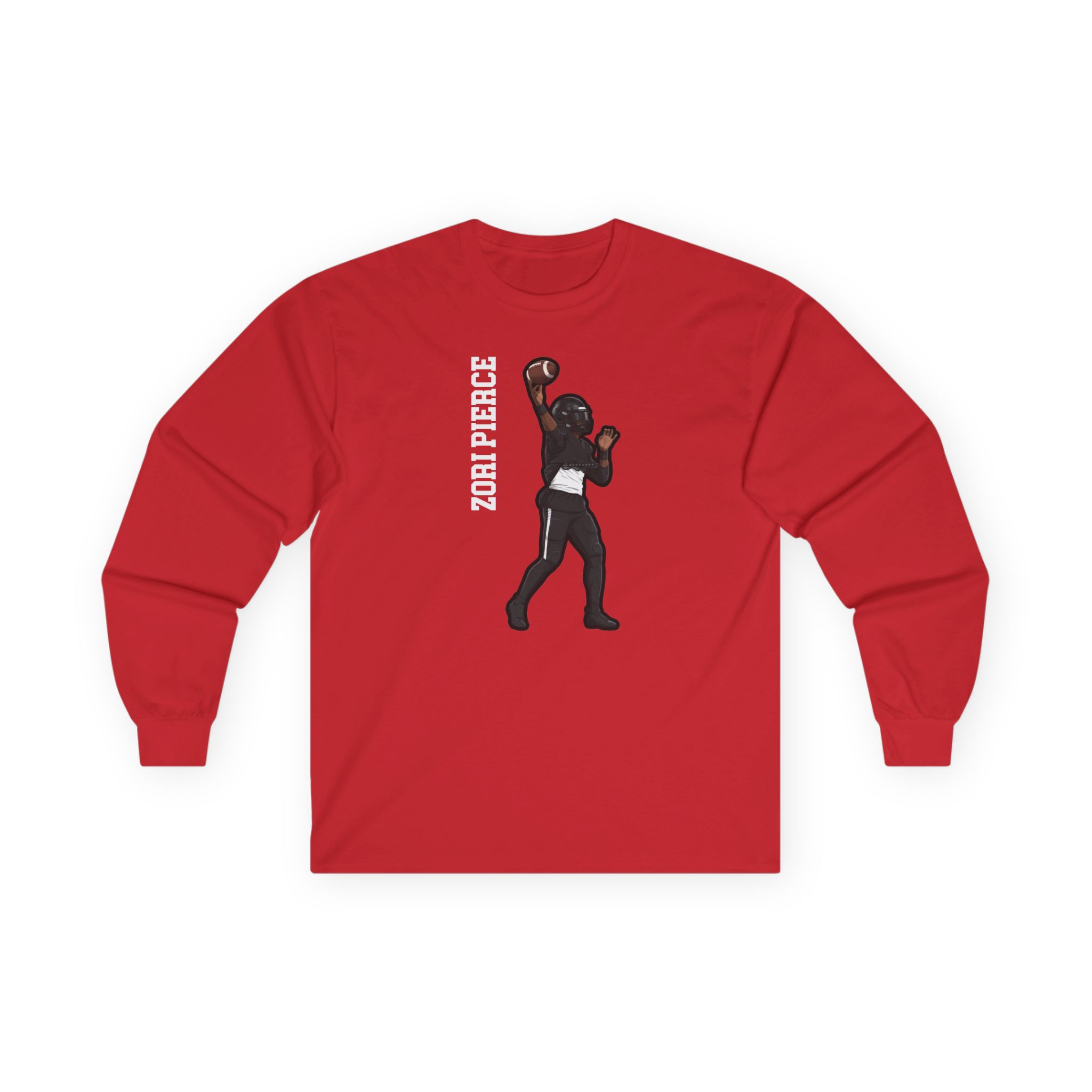 Long Sleeve Tee — character_name_vertical in Red