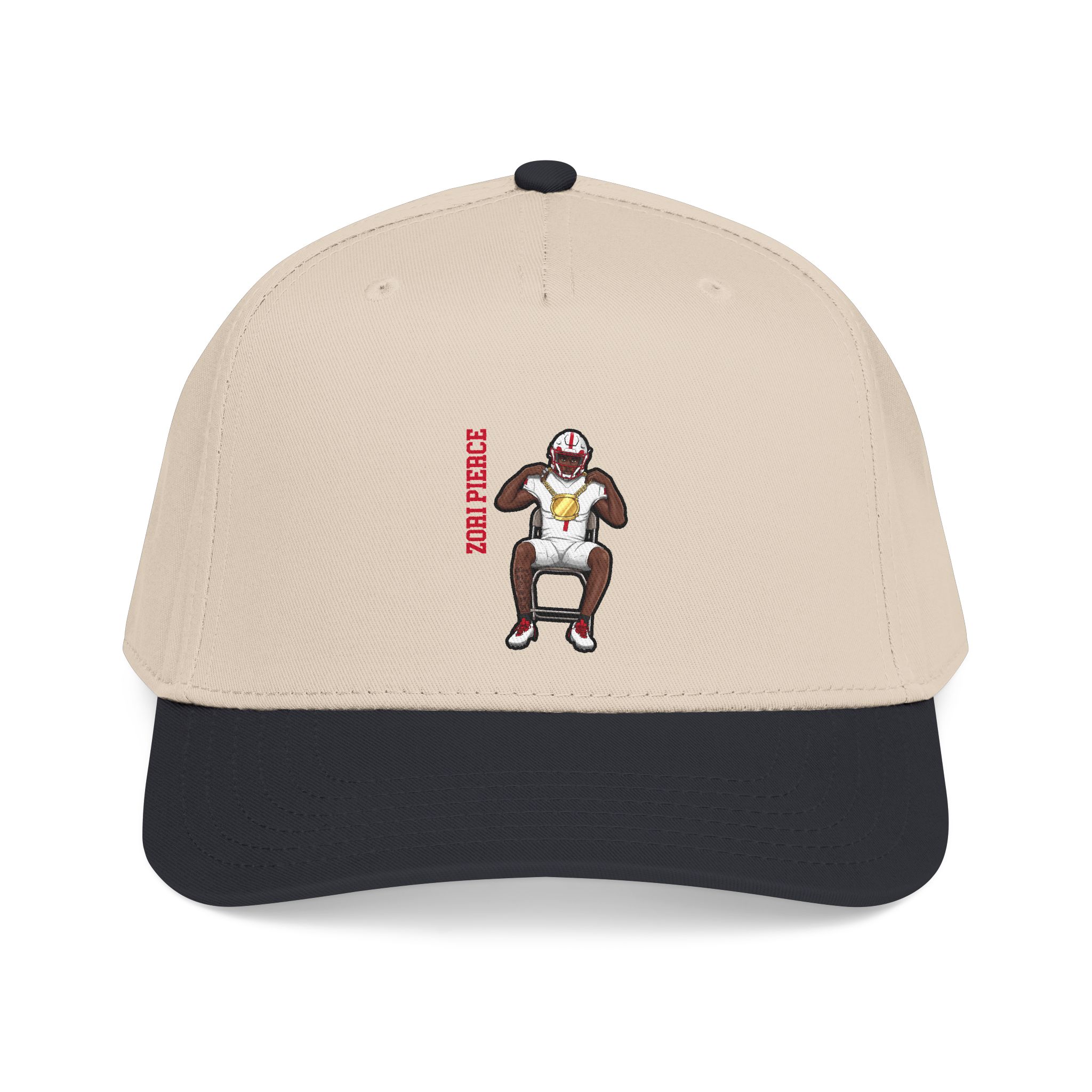 Baseball Cap — character_name_vertical in Black / Natural