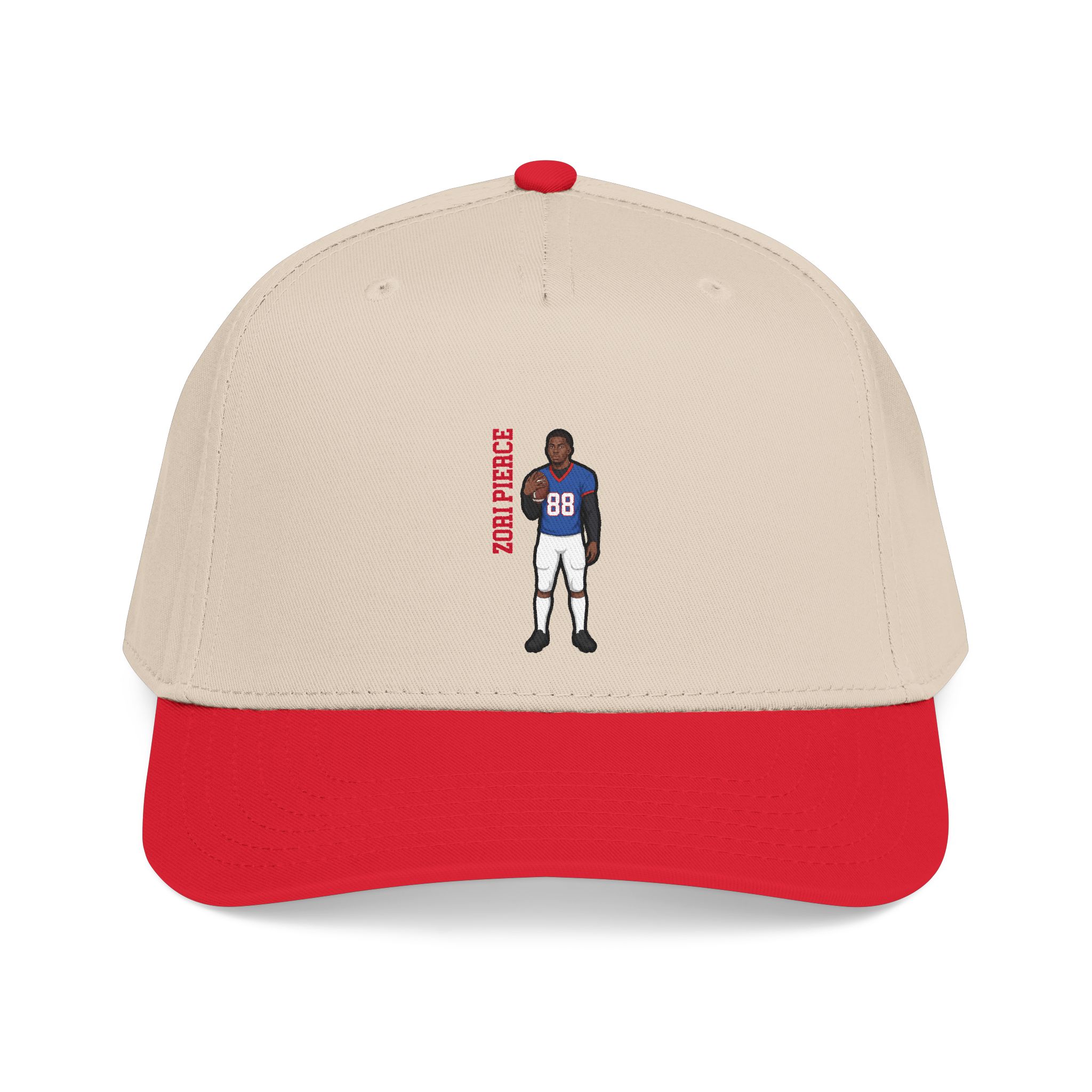 Baseball Cap — character_name_vertical in Red / Natural