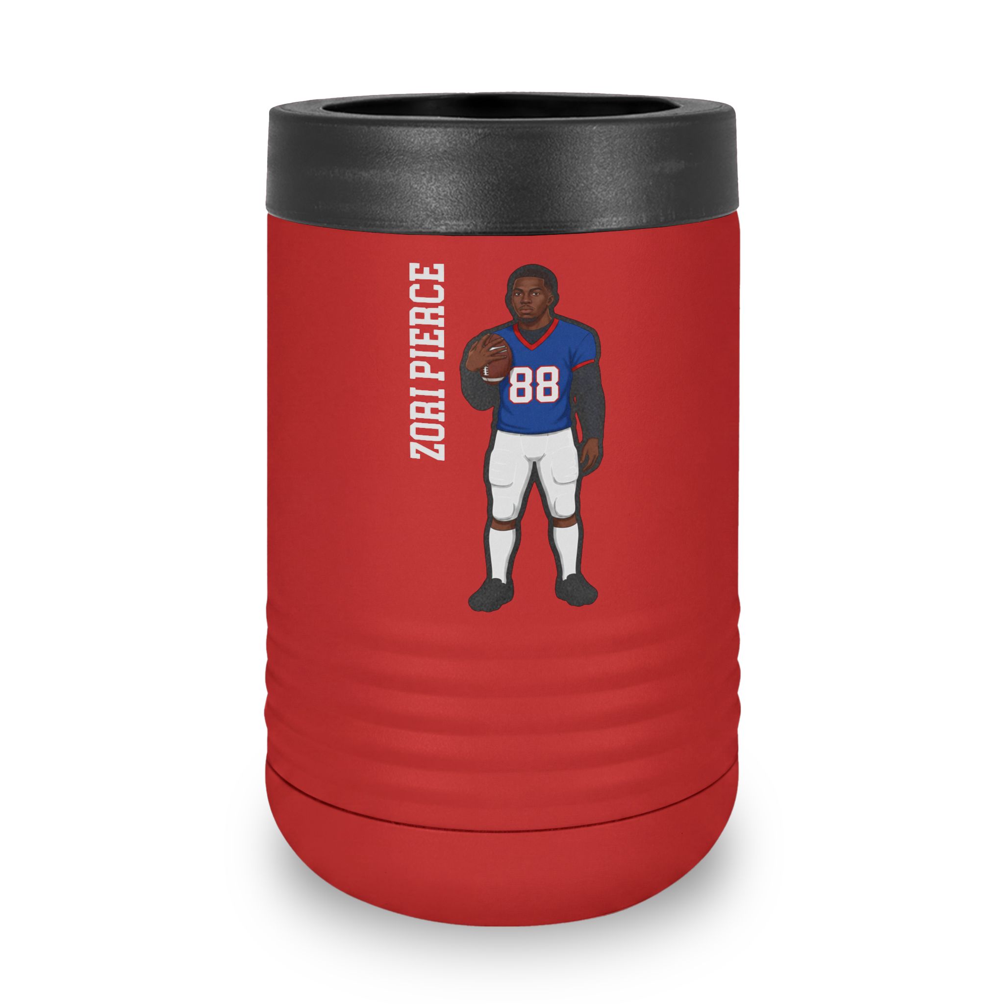 Stainless Can Cooler — character_name_vertical in Red