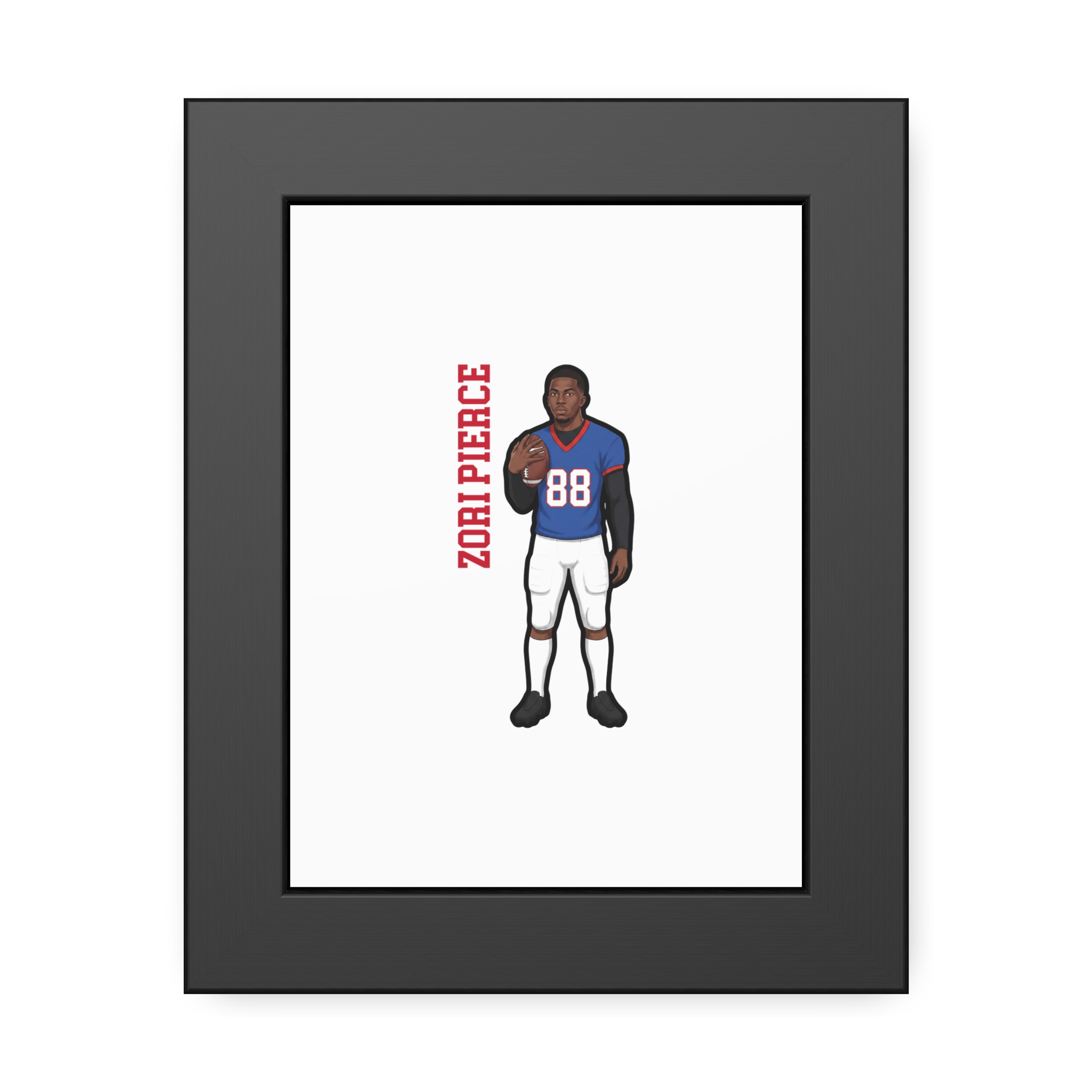 Framed Poster — character_name_vertical in Black