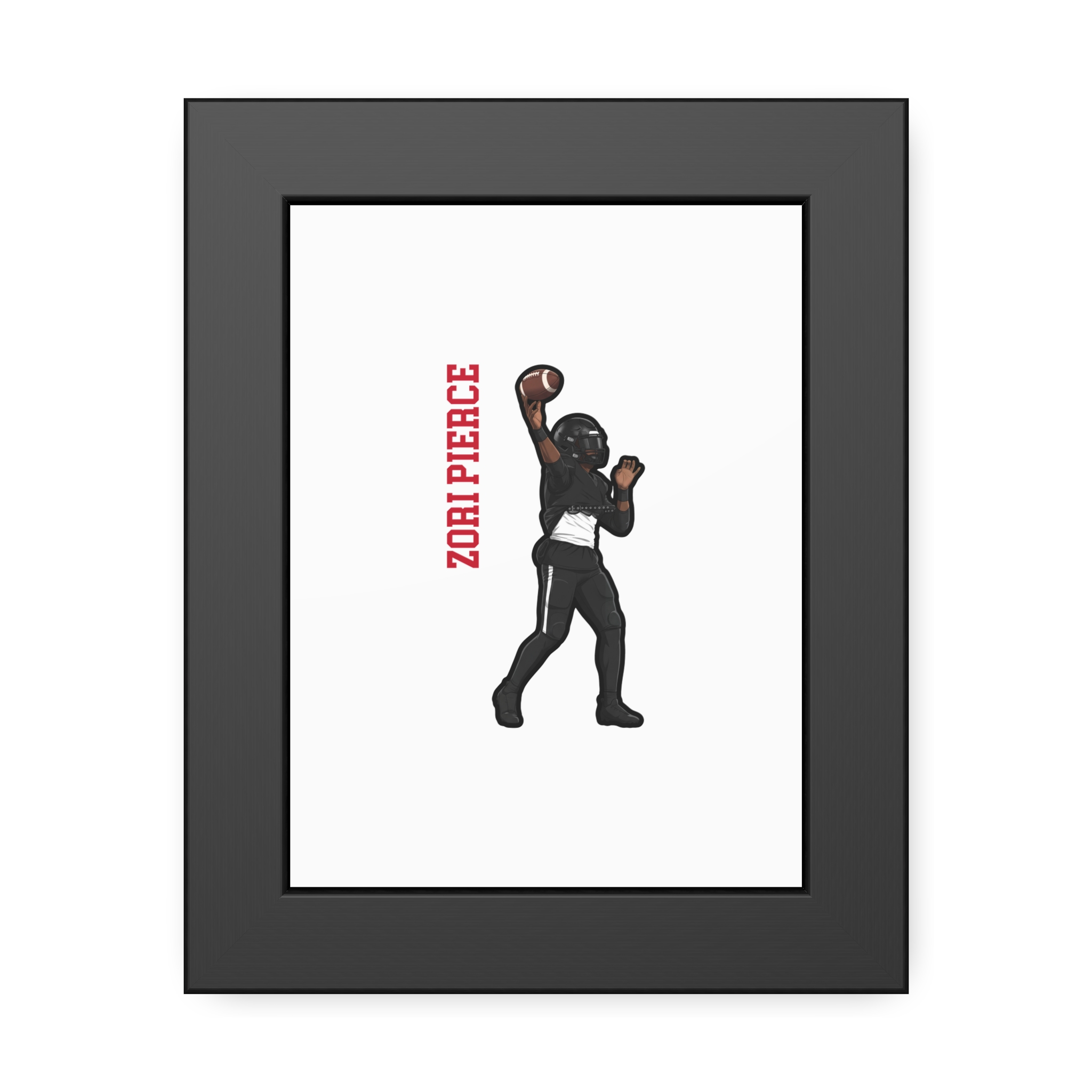 Framed Poster — character_name_vertical in Black