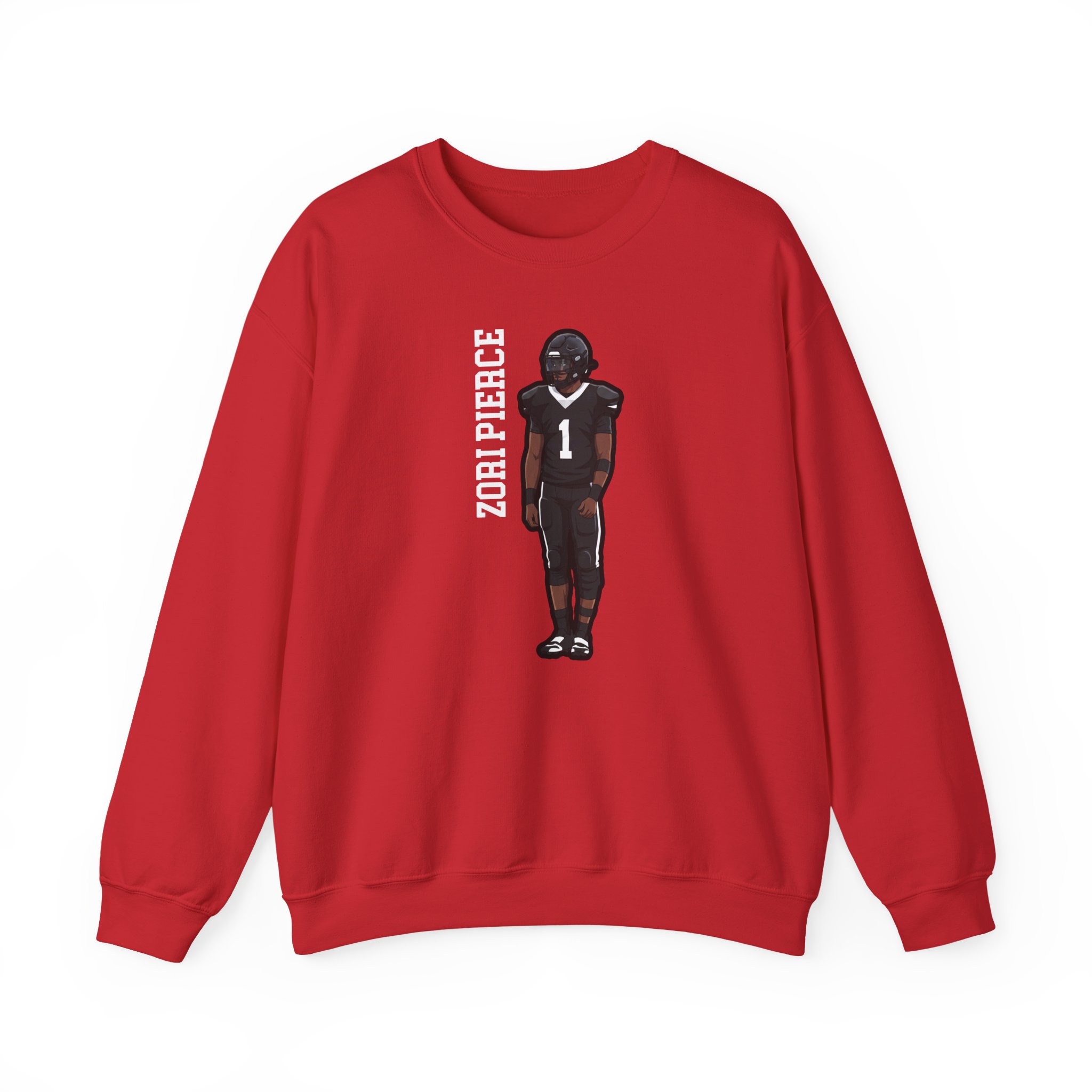 Crewneck Sweatshirt — character_name_vertical in Red