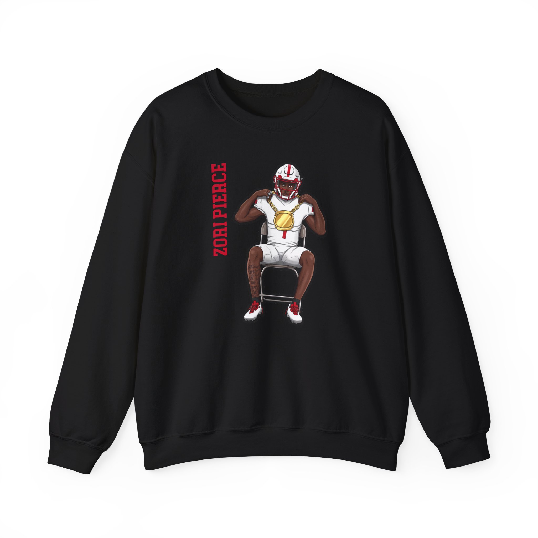 Crewneck Sweatshirt — character_name_vertical in Black