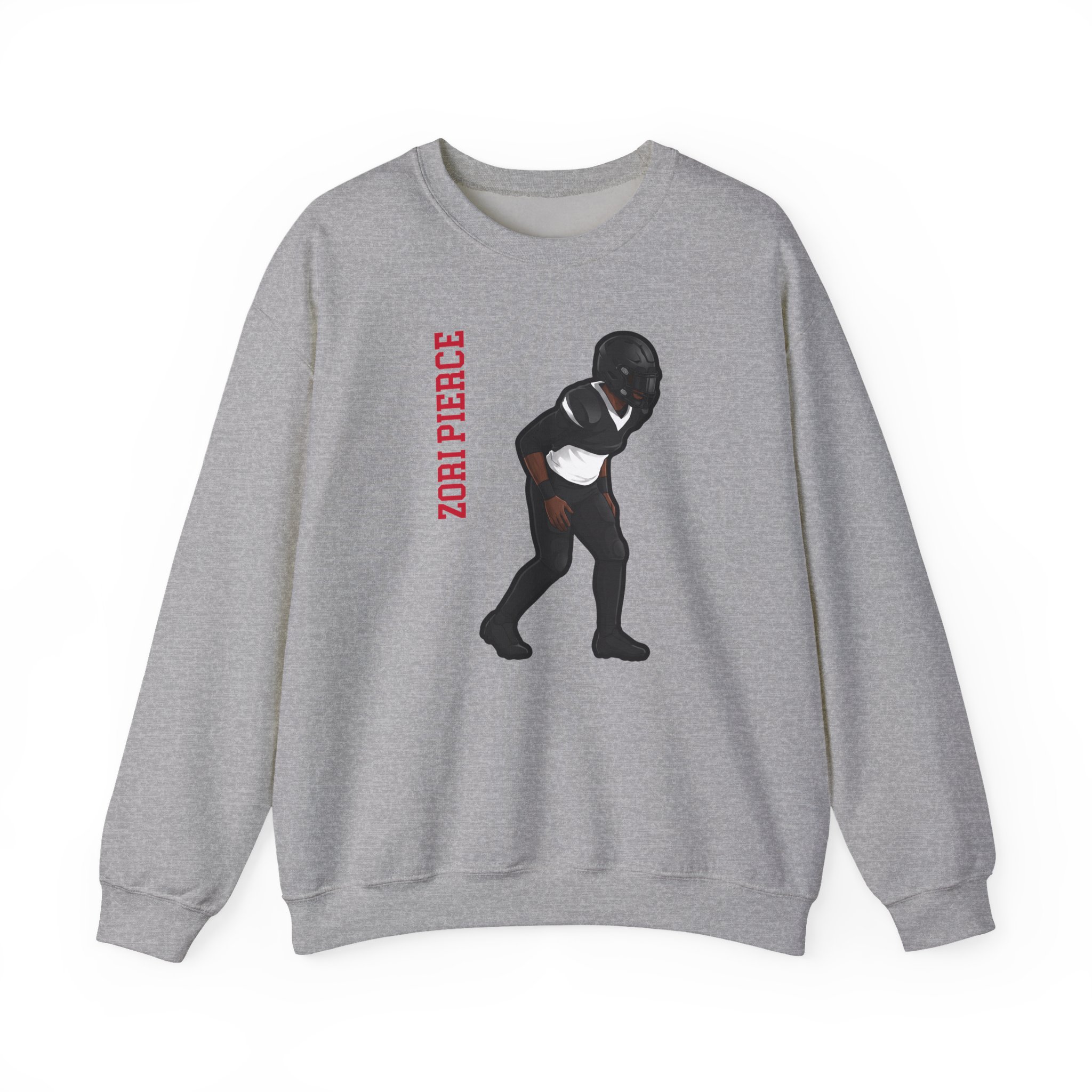 Crewneck Sweatshirt — character_name_vertical in Grey
