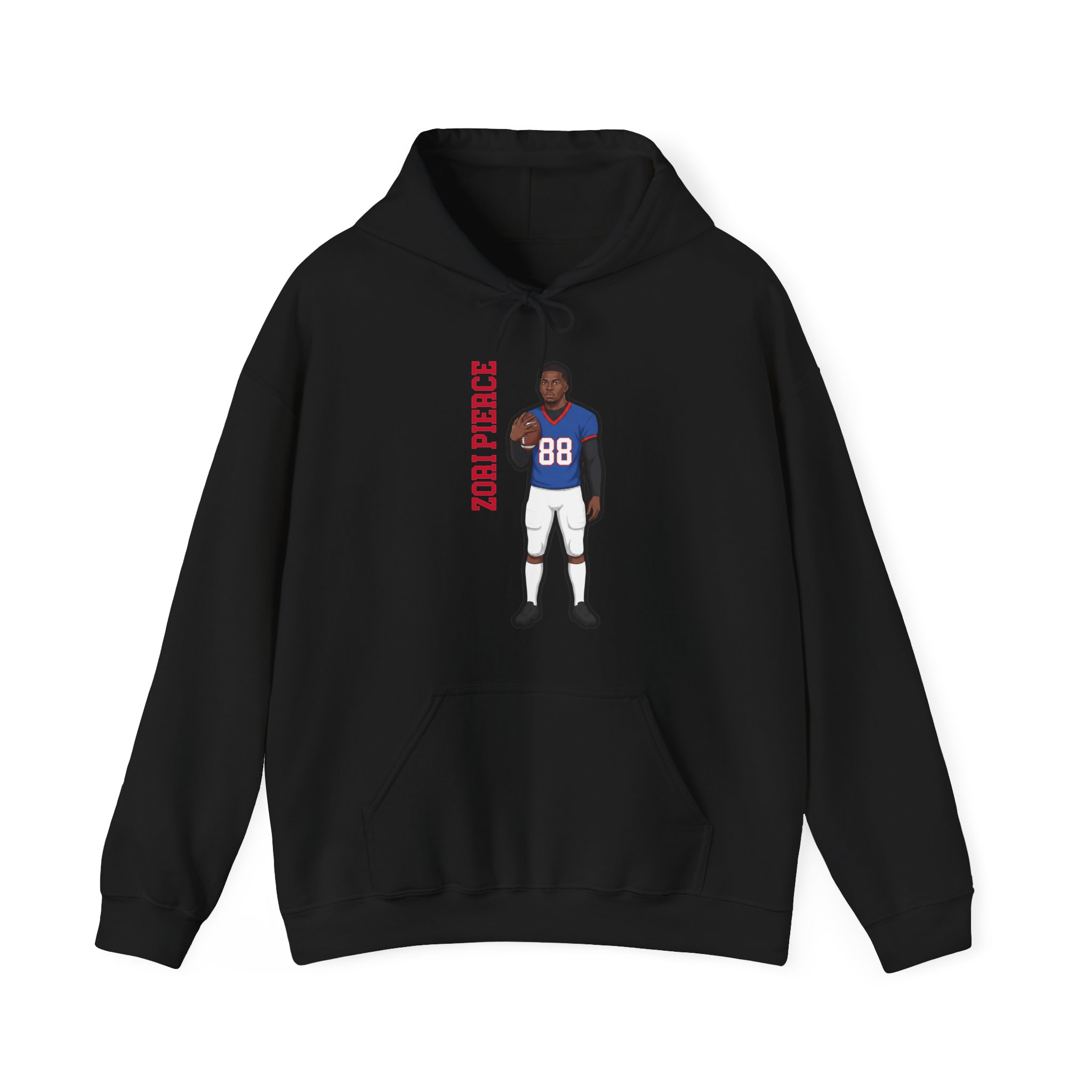 Hoodie — character_name_vertical in Black