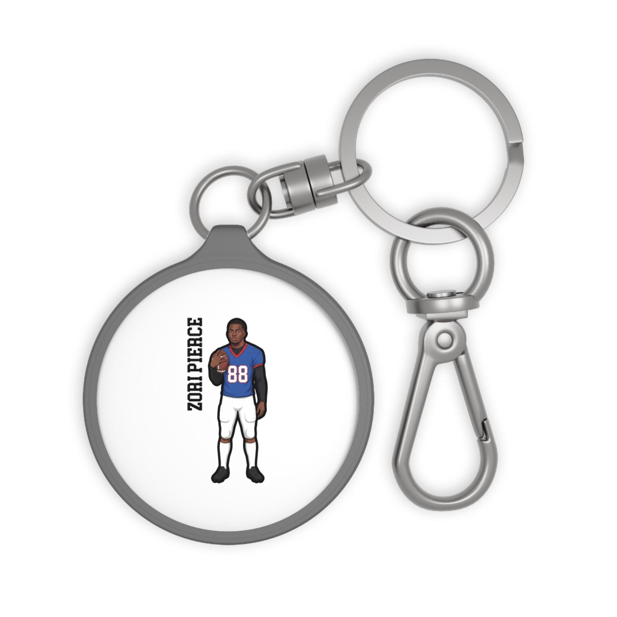 Keychain — character_name_vertical in Grey