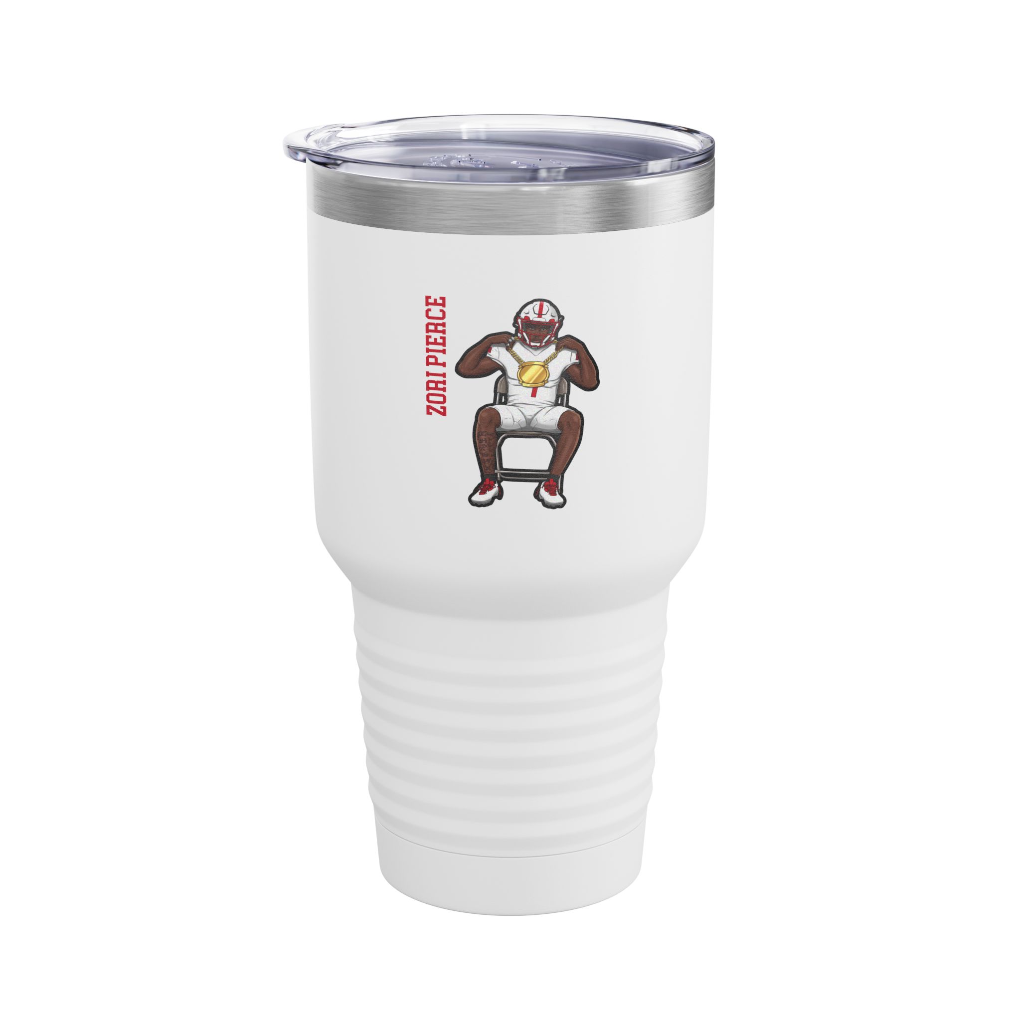 30oz Tumbler — character_name_vertical in White