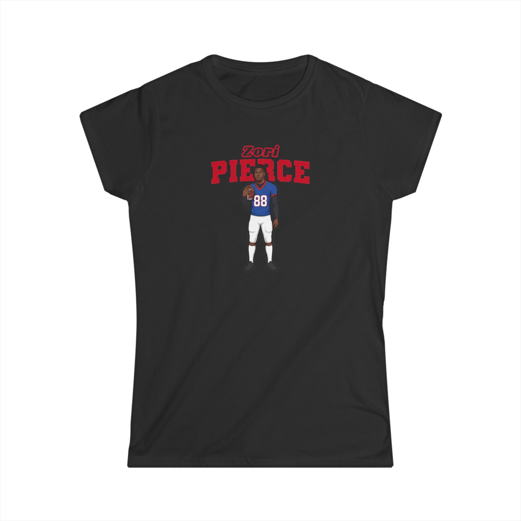 Women's Softstyle Tee — character_name_arch in Black
