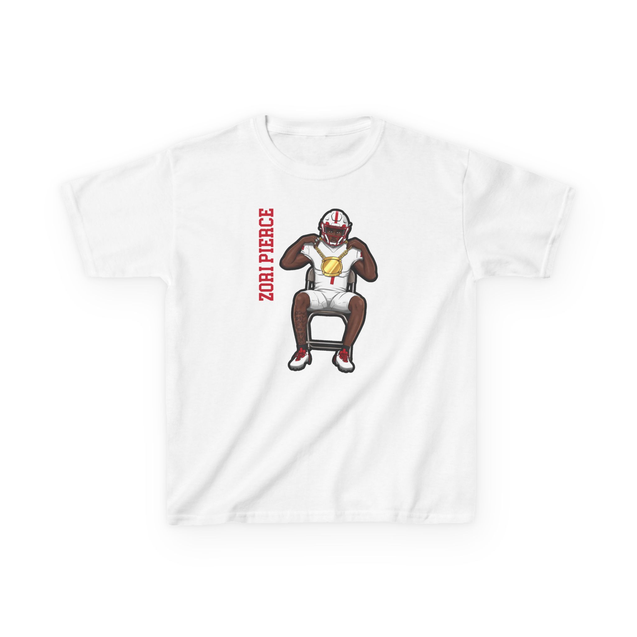 Youth Tee — character_name_vertical in White