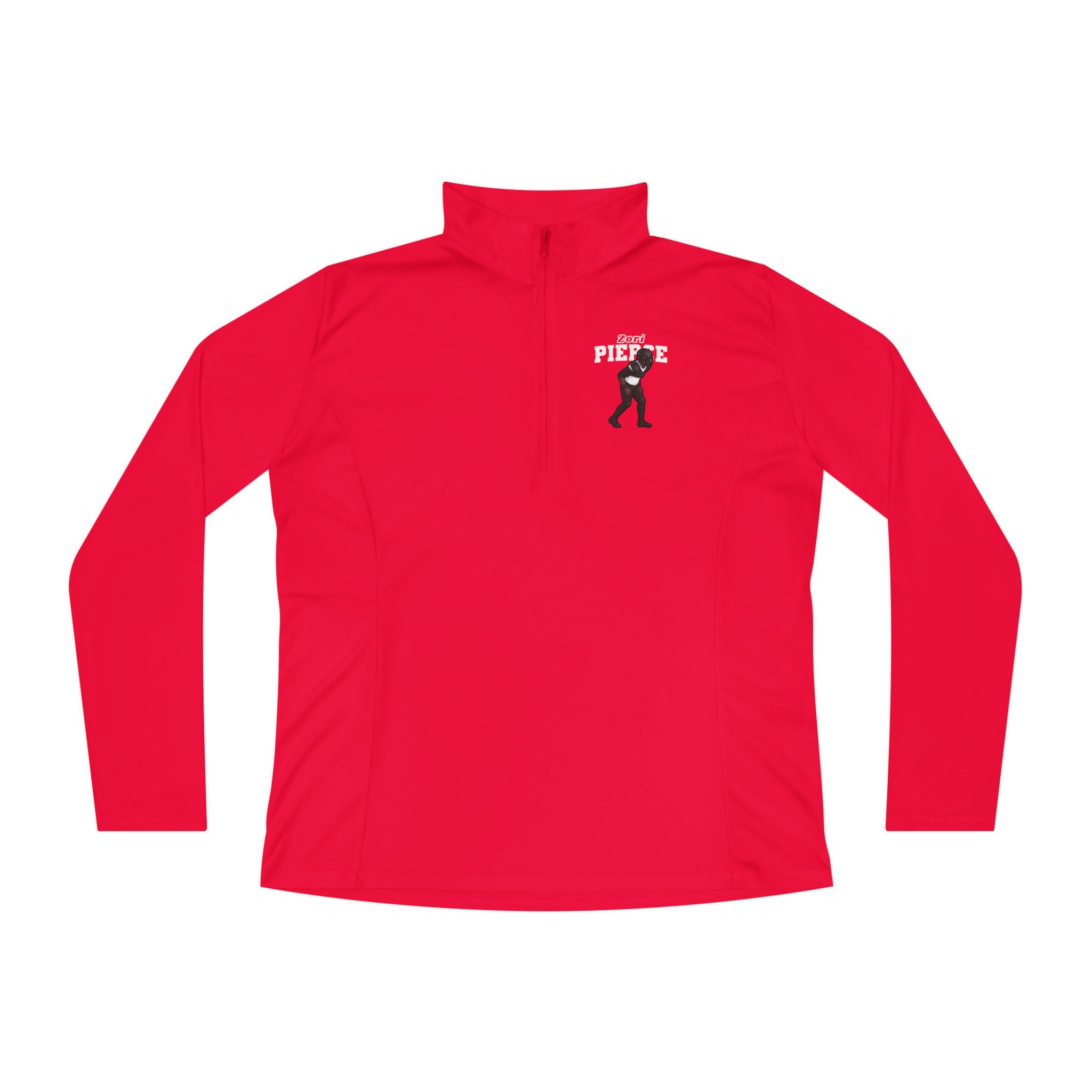 Women's Q-Zip Pullover — character_name_arch in Red