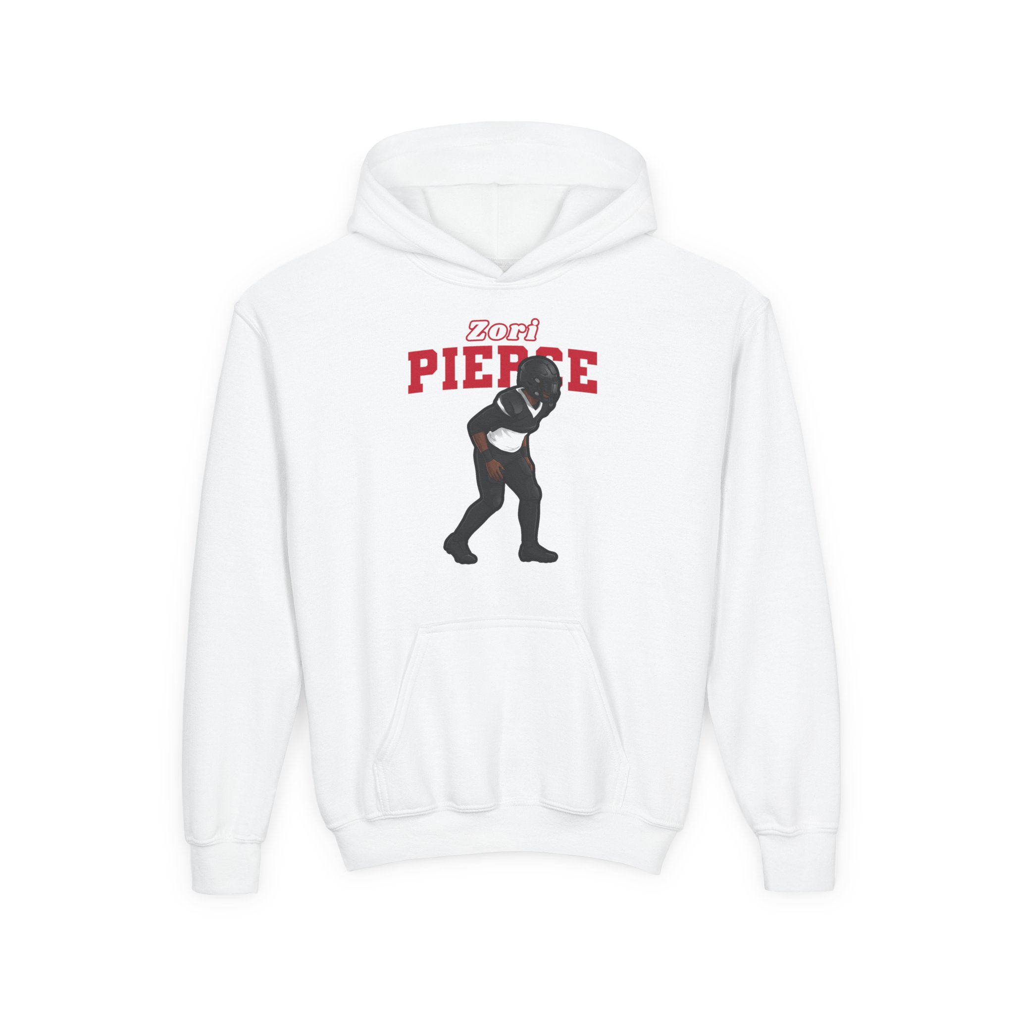 Youth Hoodie — character_name_arch in White