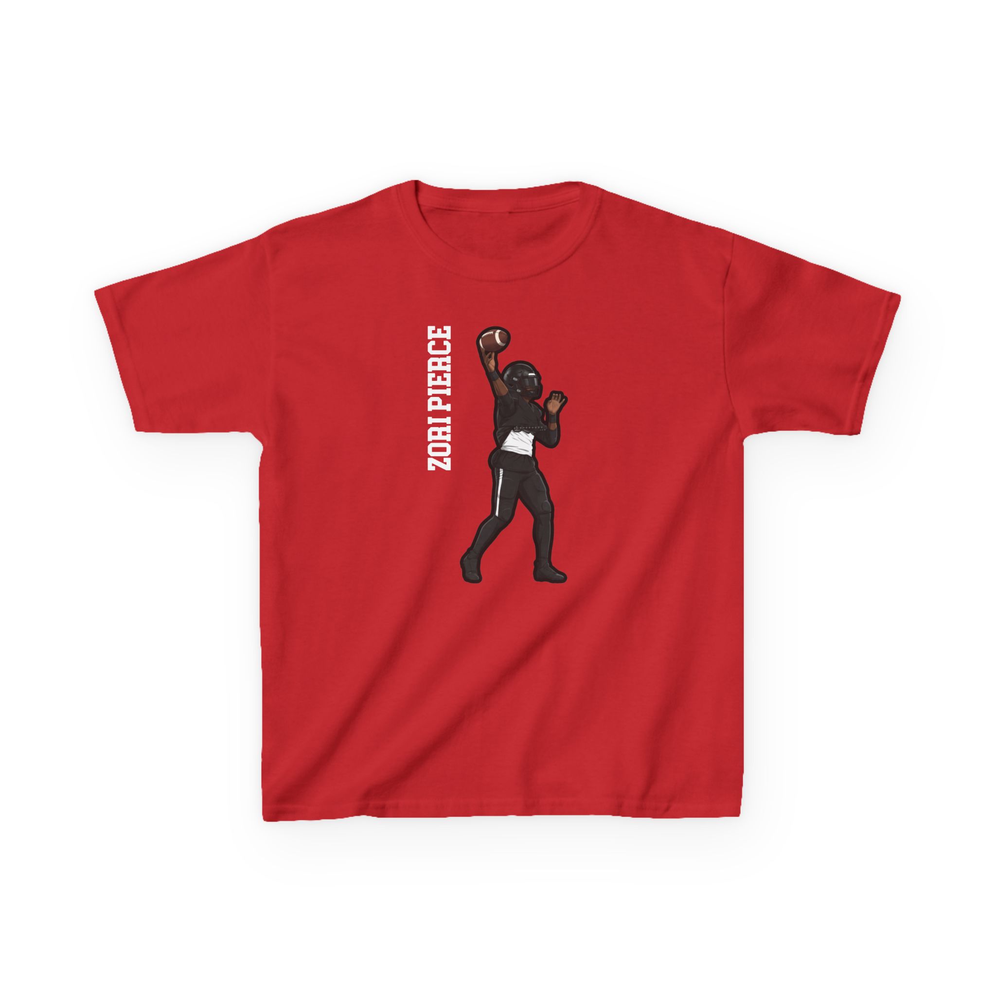 Youth Tee — character_name_vertical in Red