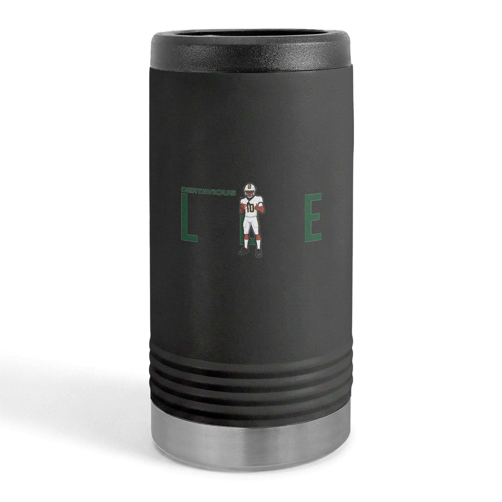 Slim Stainless Can Cooler — character_player_name in Black