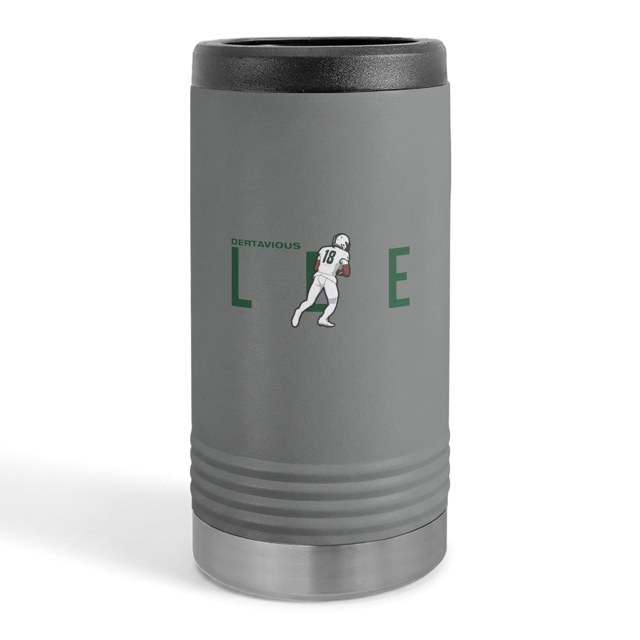 Slim Stainless Can Cooler — character_player_name in Grey