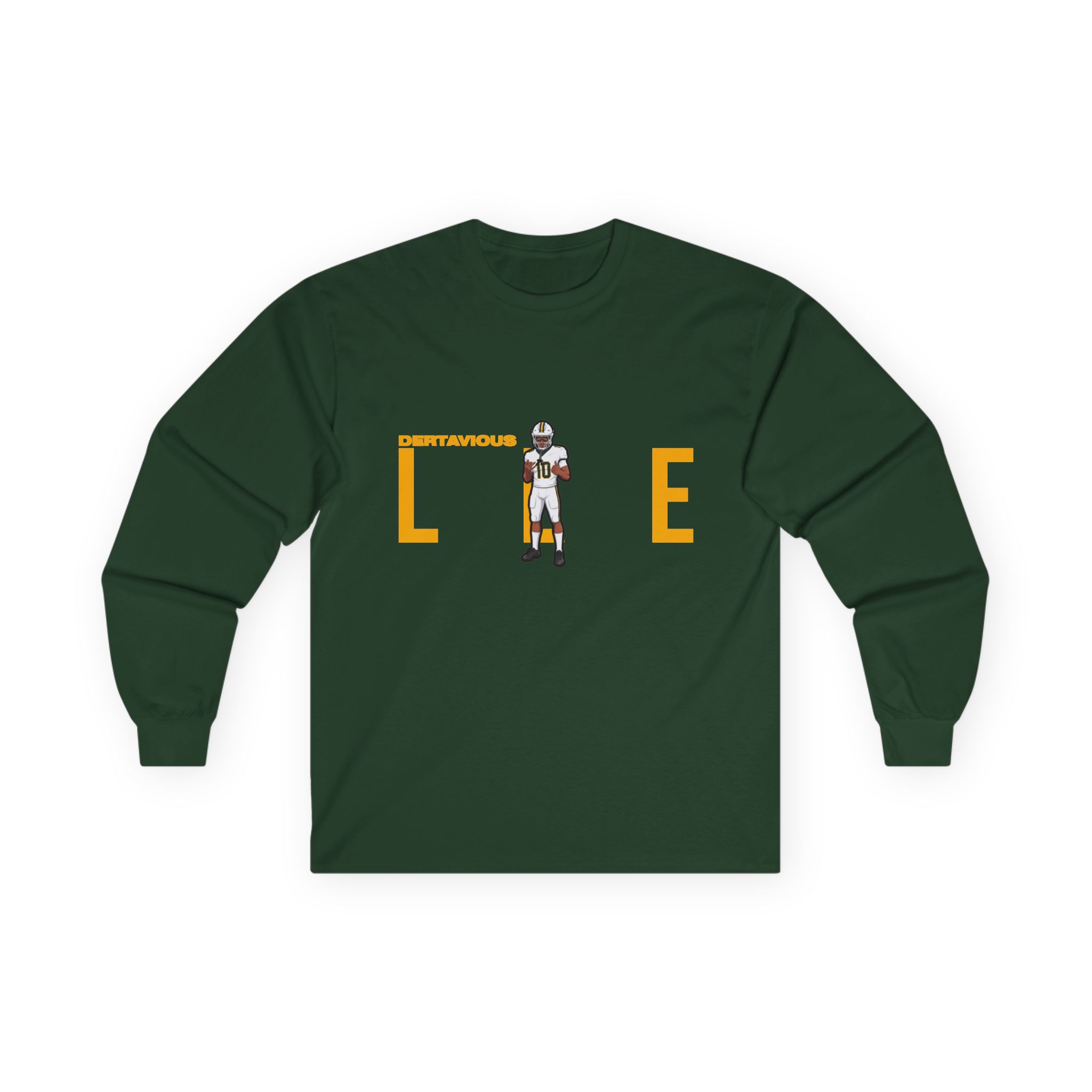 Long Sleeve Tee — character_player_name in Green