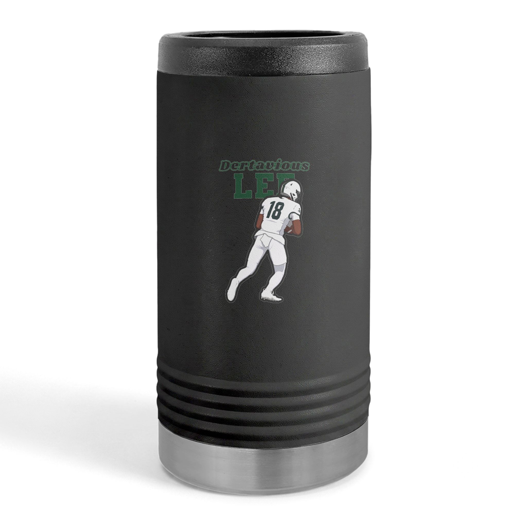 Slim Stainless Can Cooler — character_name_arch in Black