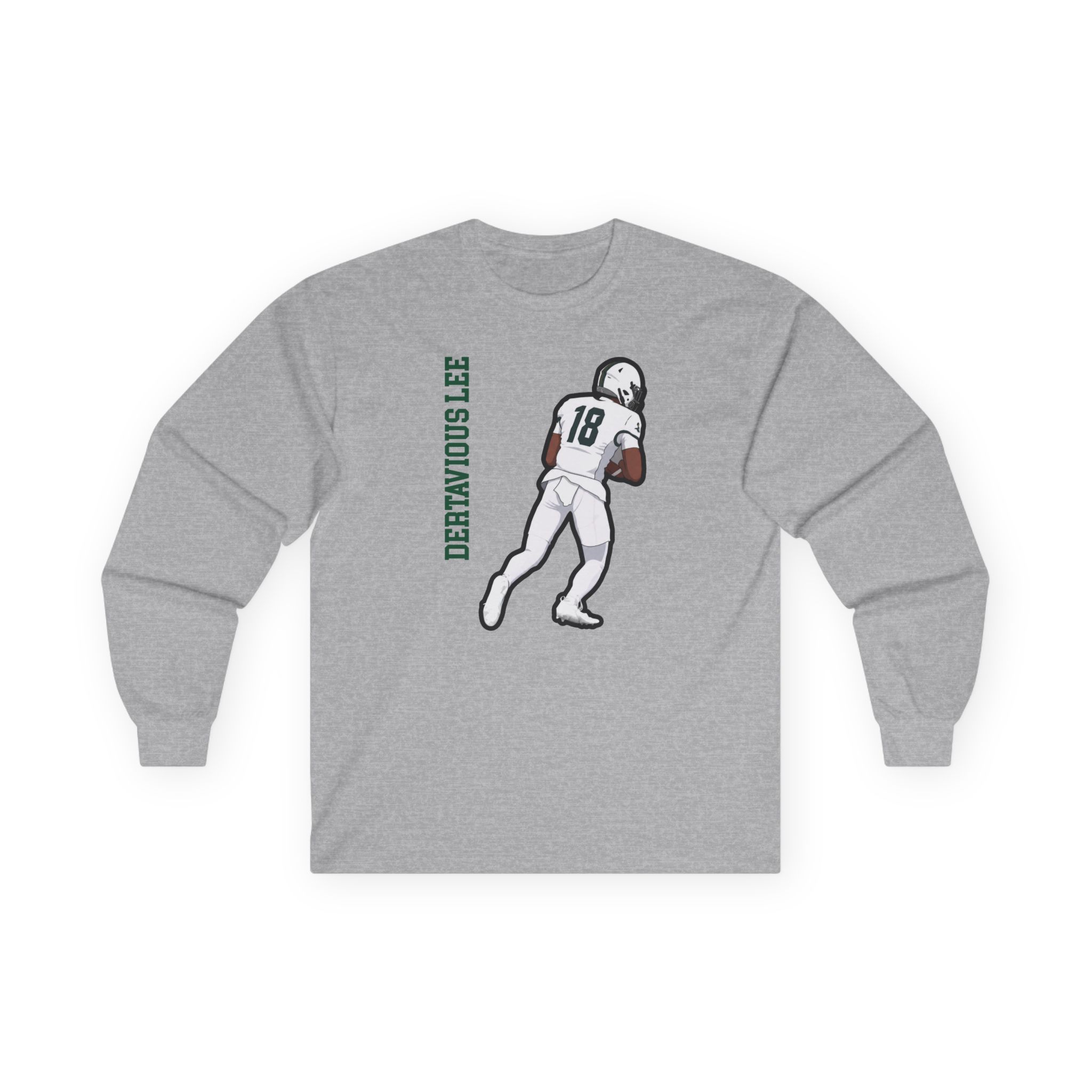 Long Sleeve Tee — character_name_vertical in Grey