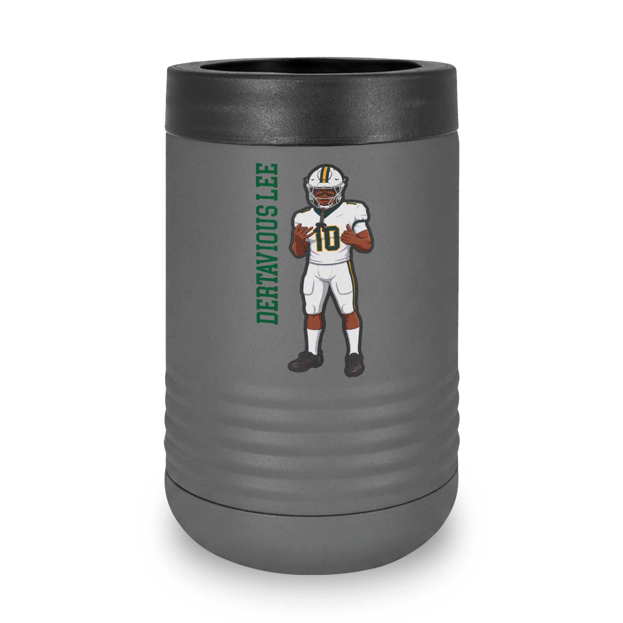 Stainless Can Cooler — character_name_vertical in Grey