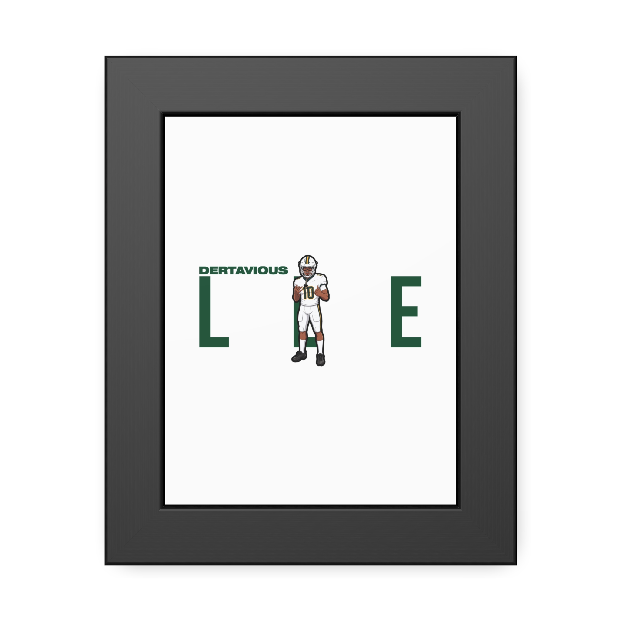 Framed Poster — character_player_name in Black