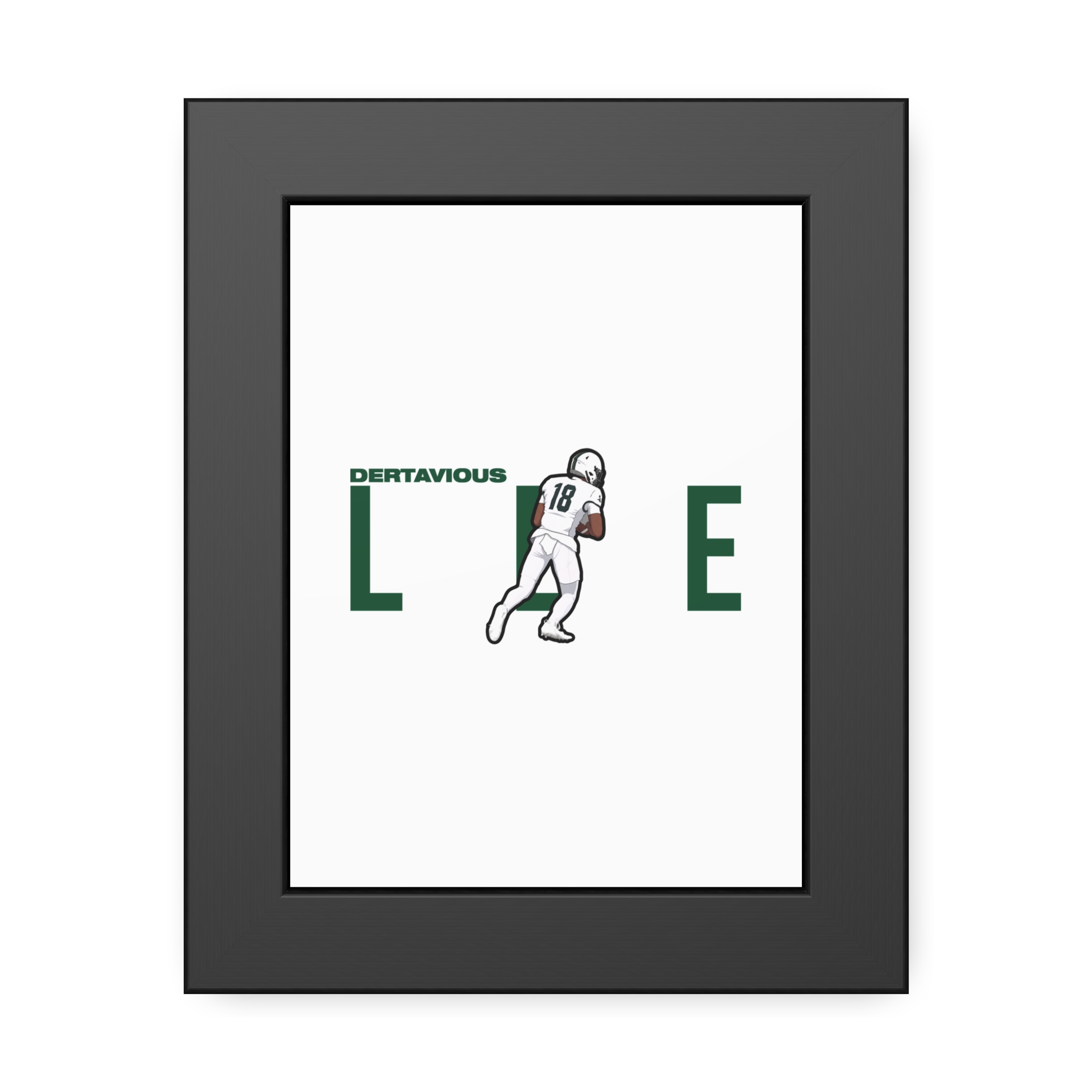 Framed Poster — character_player_name in Black
