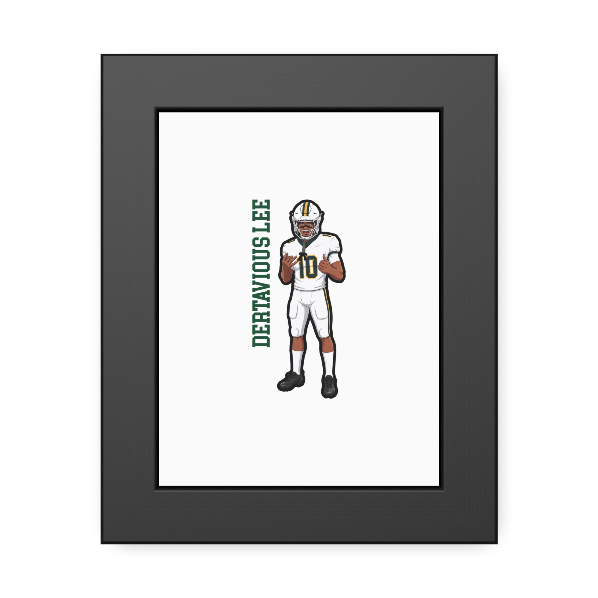 Framed Poster — character_name_vertical in Black