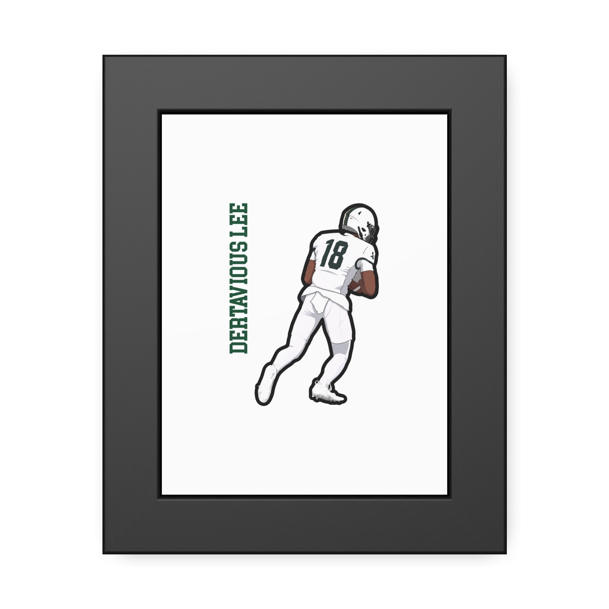 Framed Poster — character_name_vertical in Black