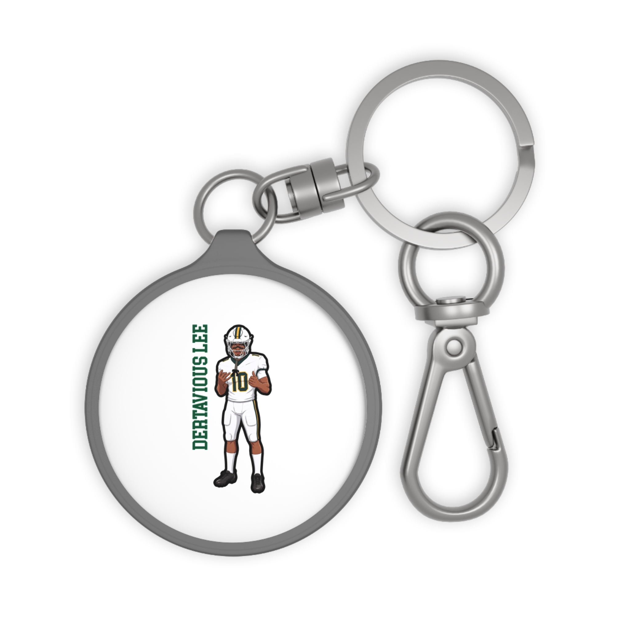 Keychain — character_name_vertical in Grey