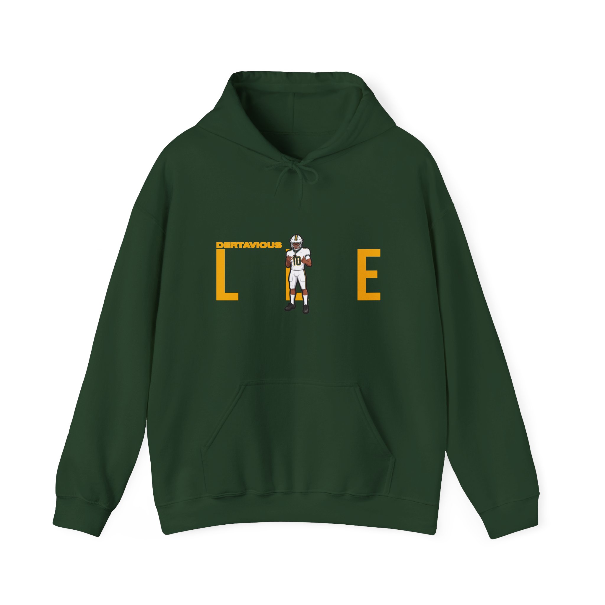 Hoodie — character_player_name in Green