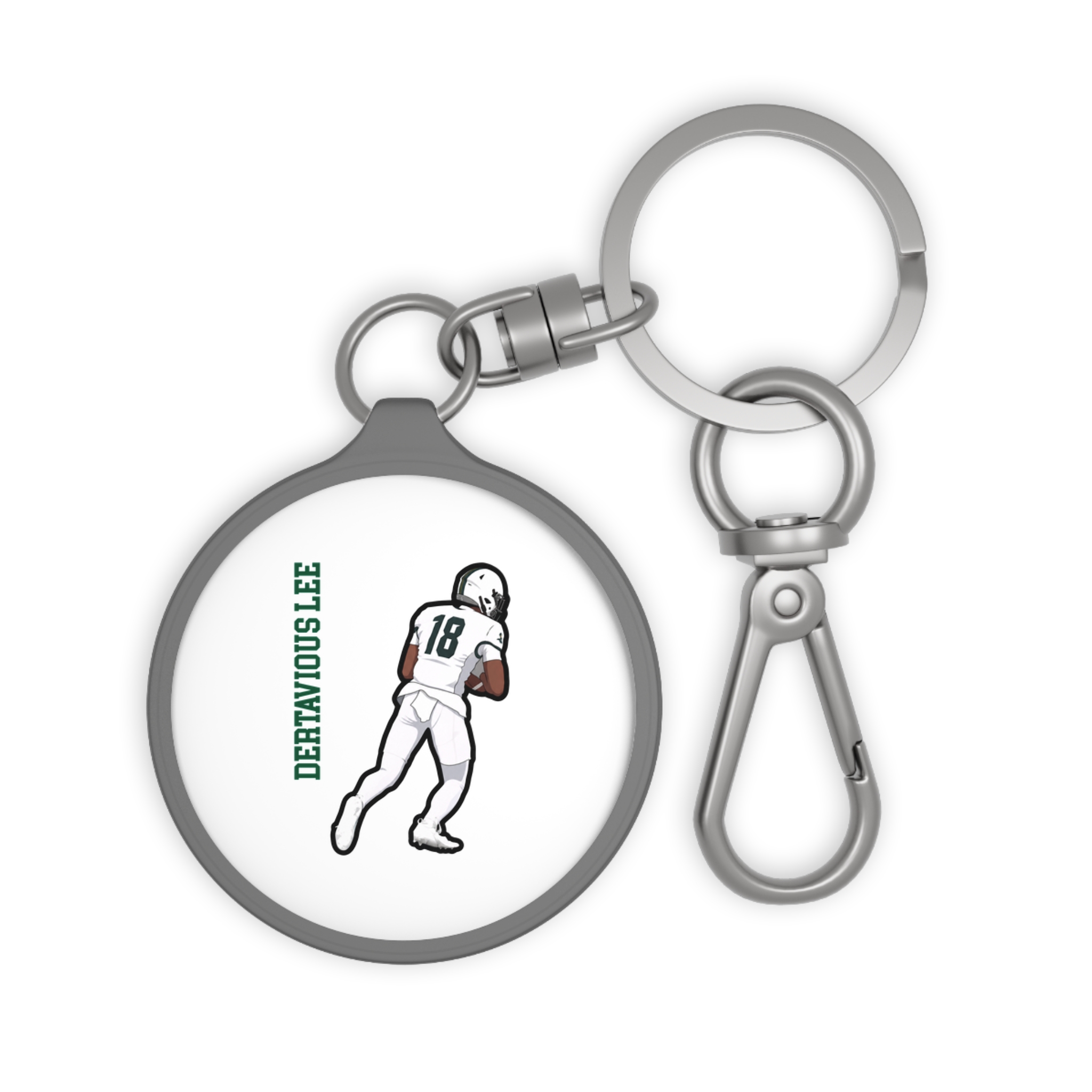 Keychain — character_name_vertical in Grey