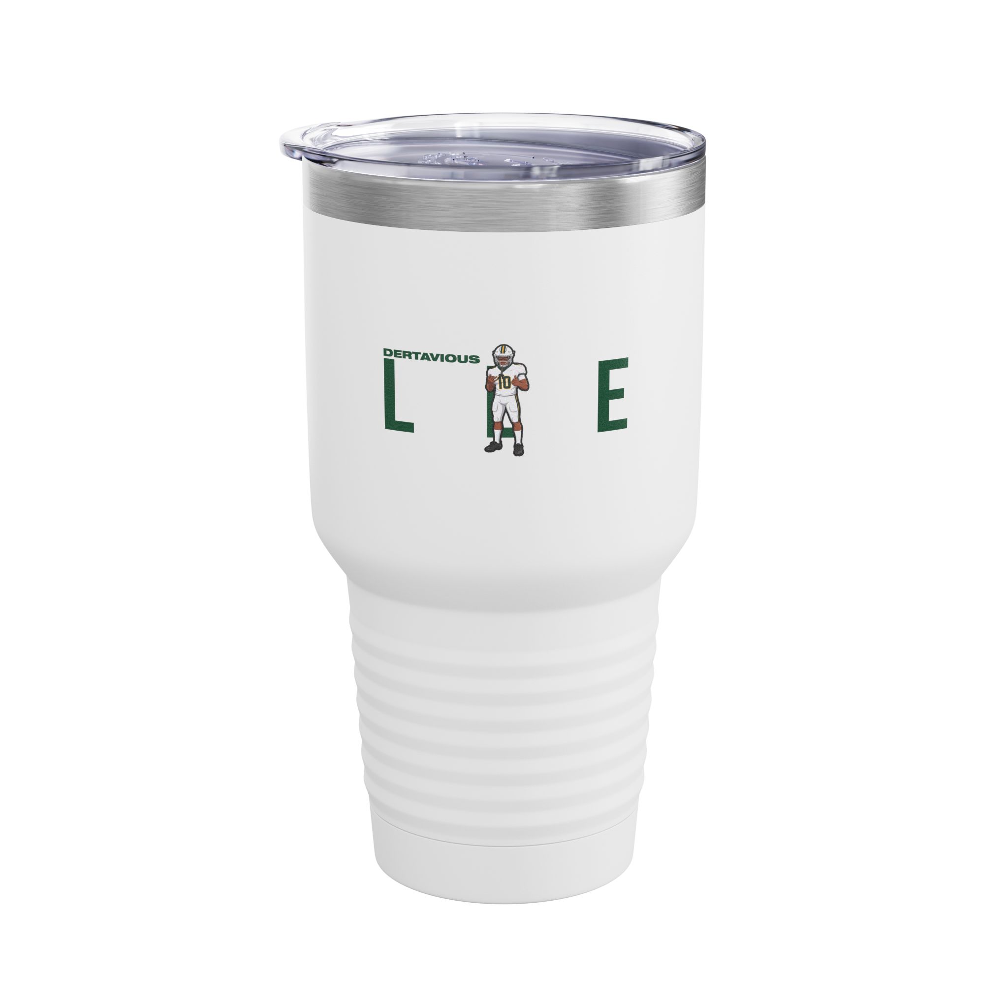 30oz Tumbler — character_player_name in White