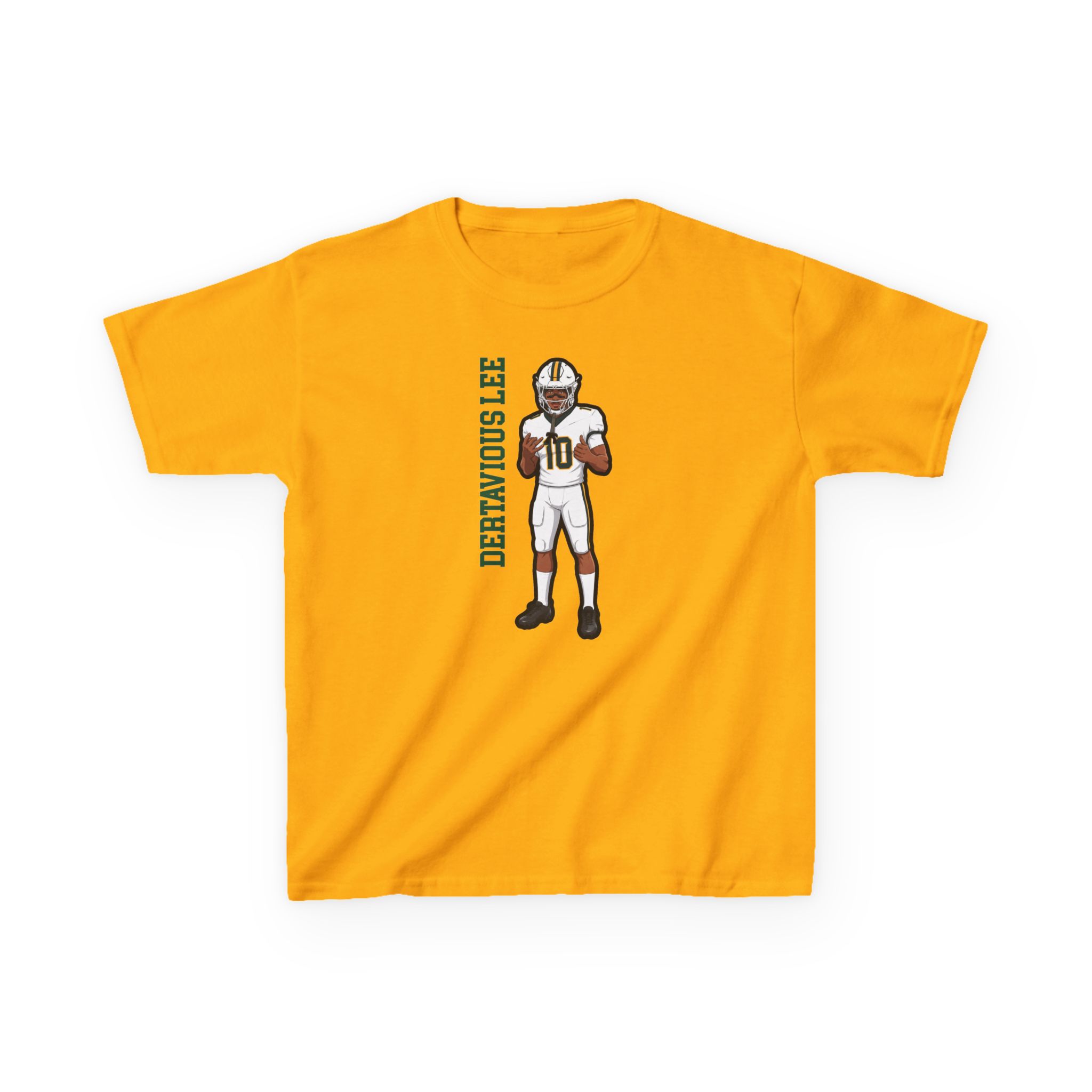 Youth Tee — character_name_vertical in Gold