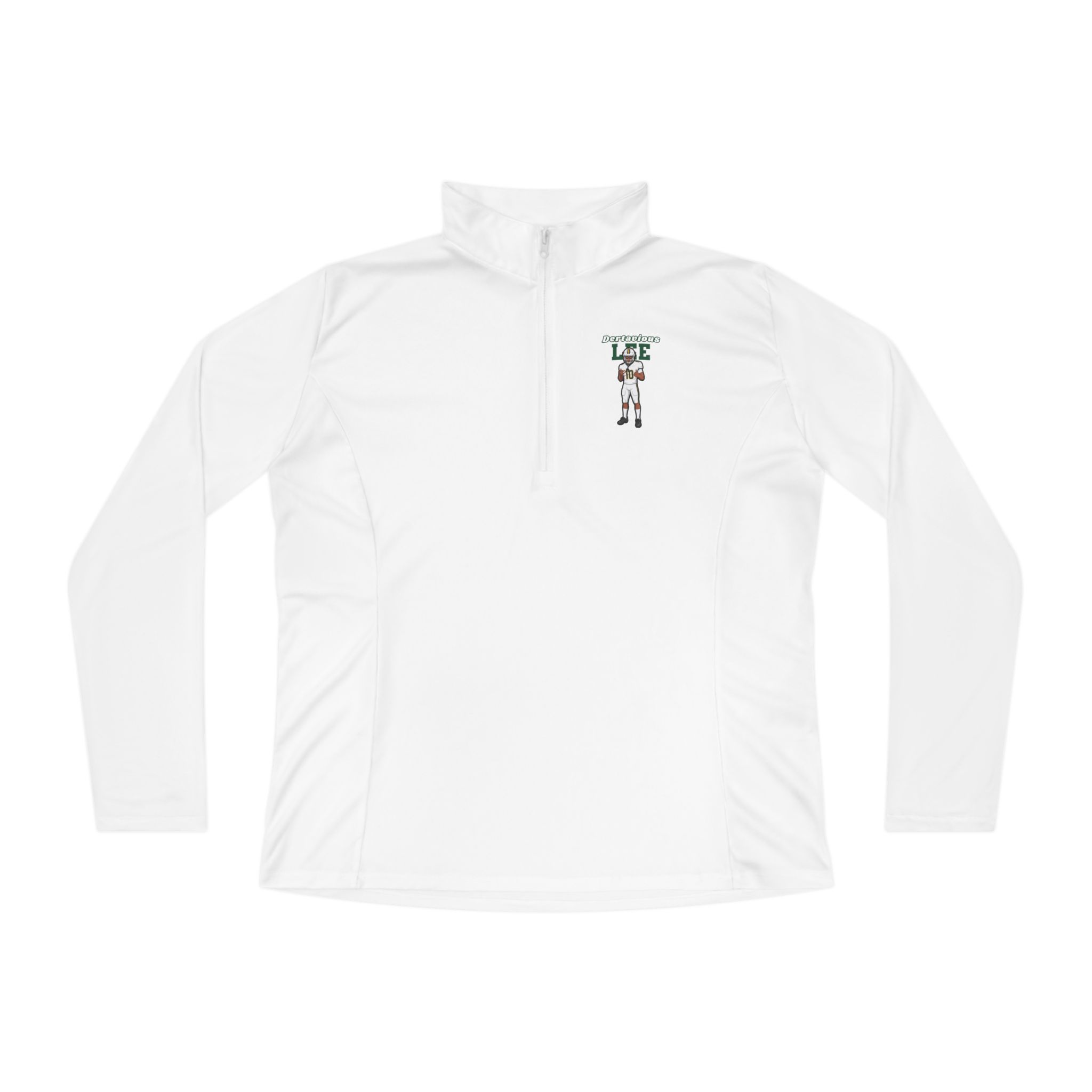 Women's Q-Zip Pullover — character_name_arch in White