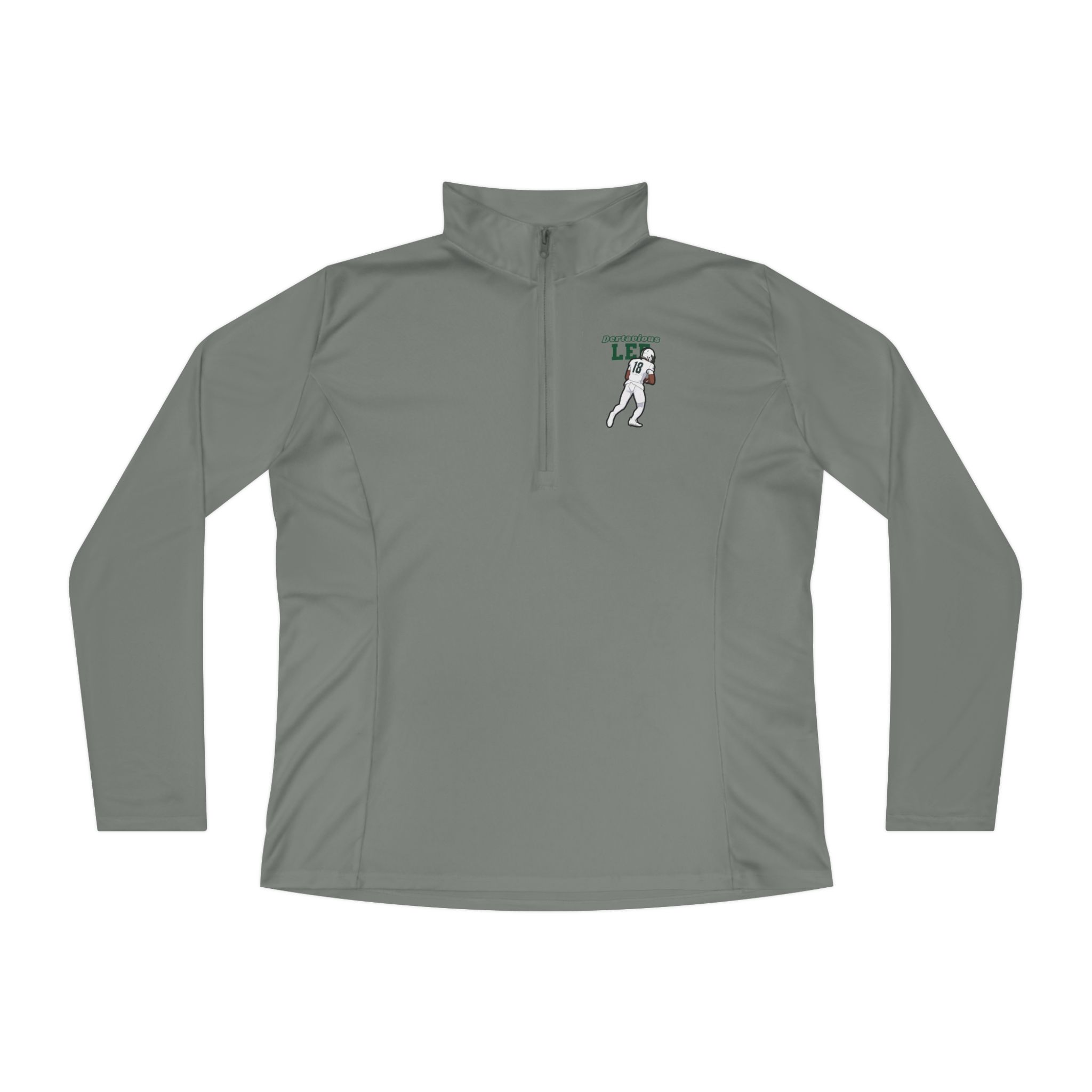 Women's Q-Zip Pullover — character_name_arch in Grey
