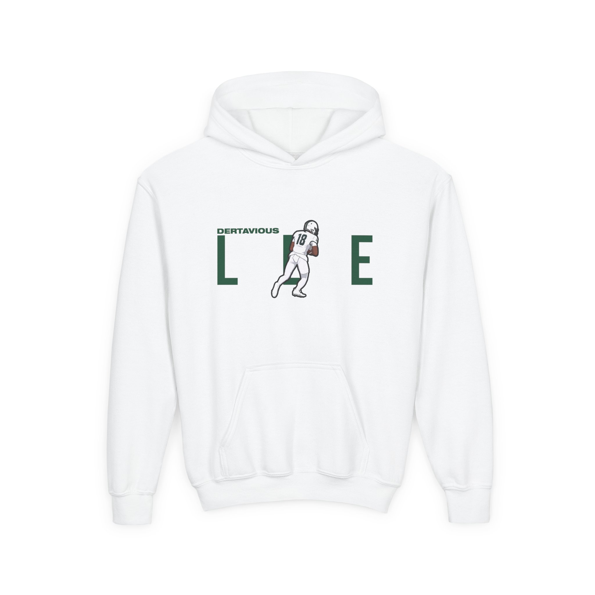 Youth Hoodie — character_player_name in White