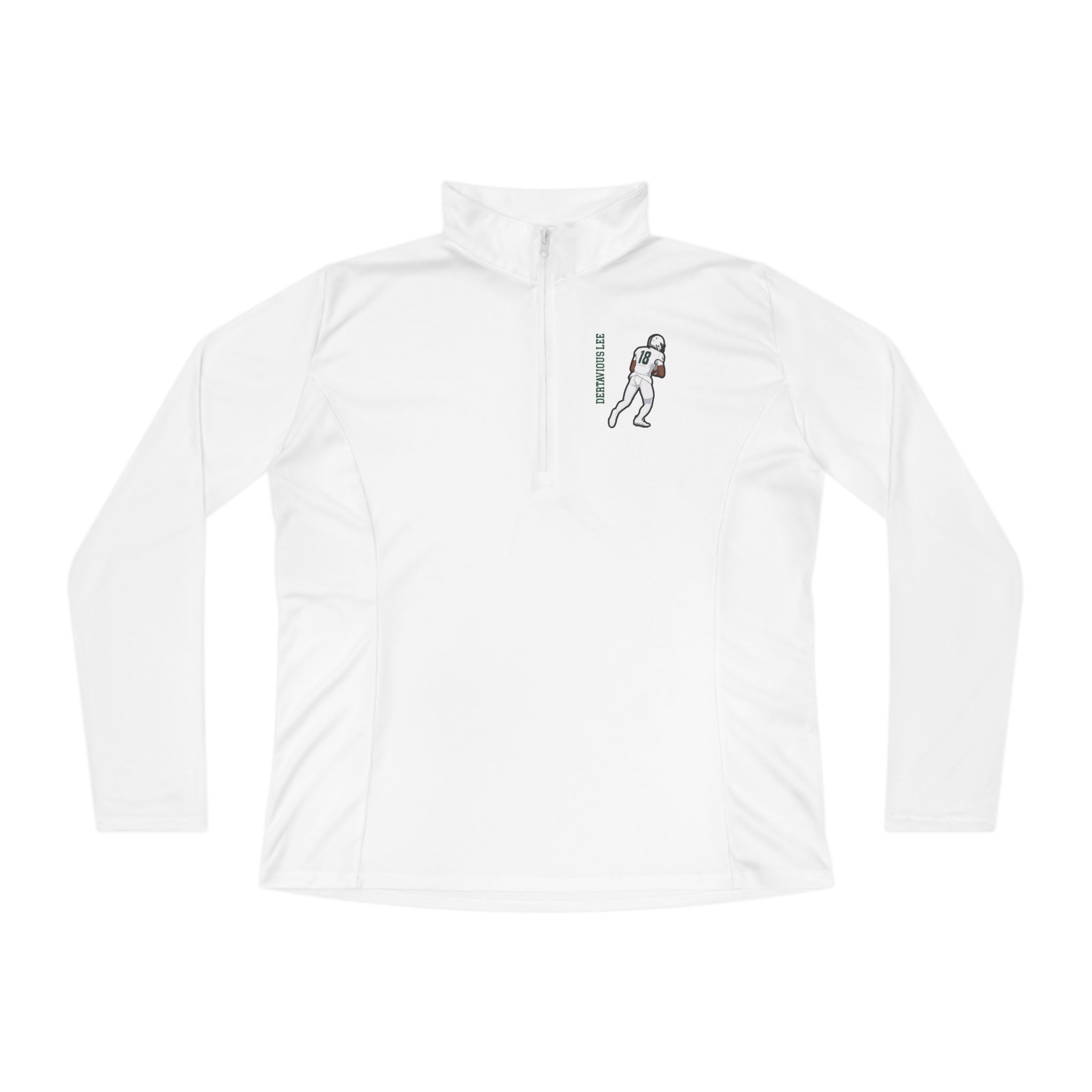Women's Q-Zip Pullover — character_name_vertical in White