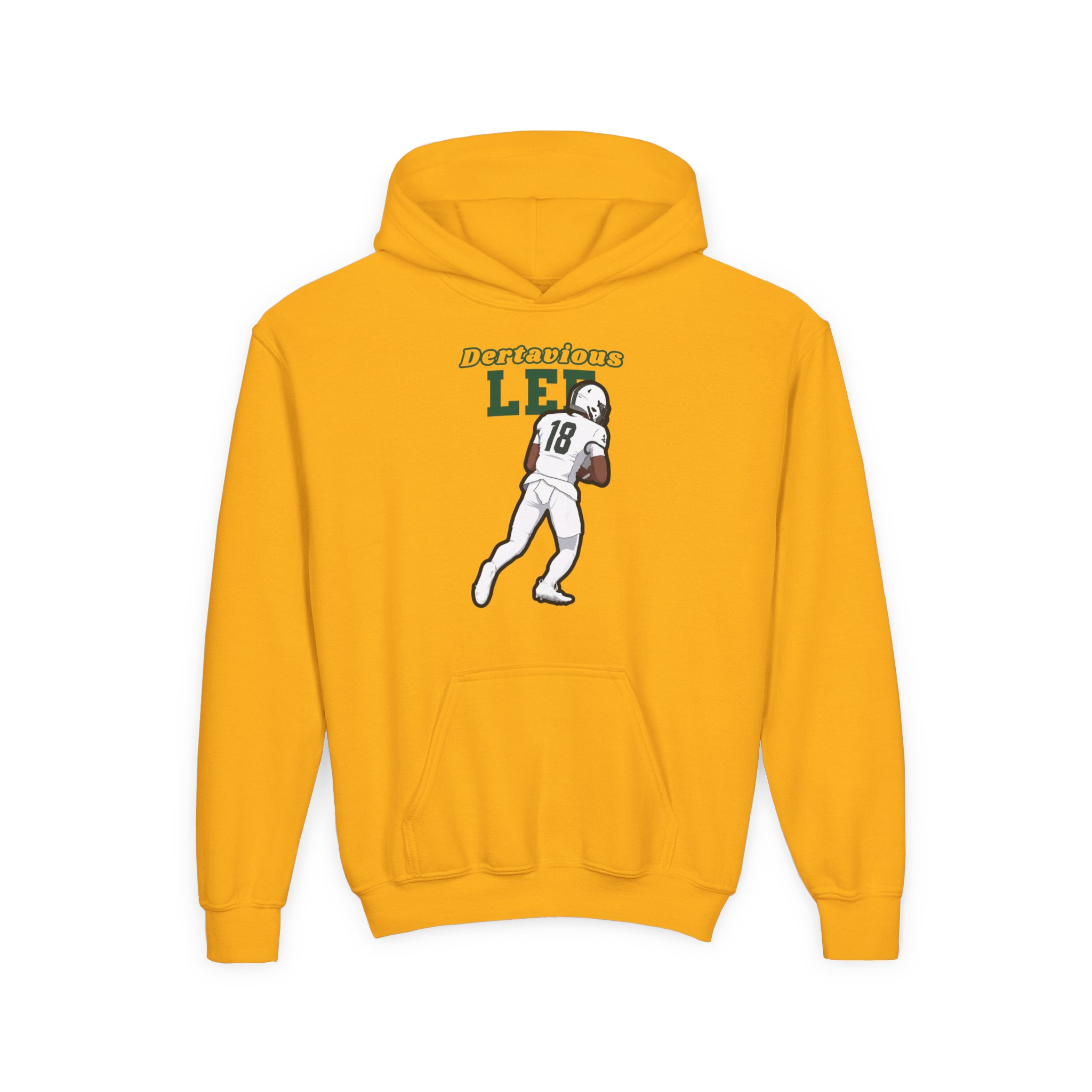Youth Hoodie — character_name_arch in Gold