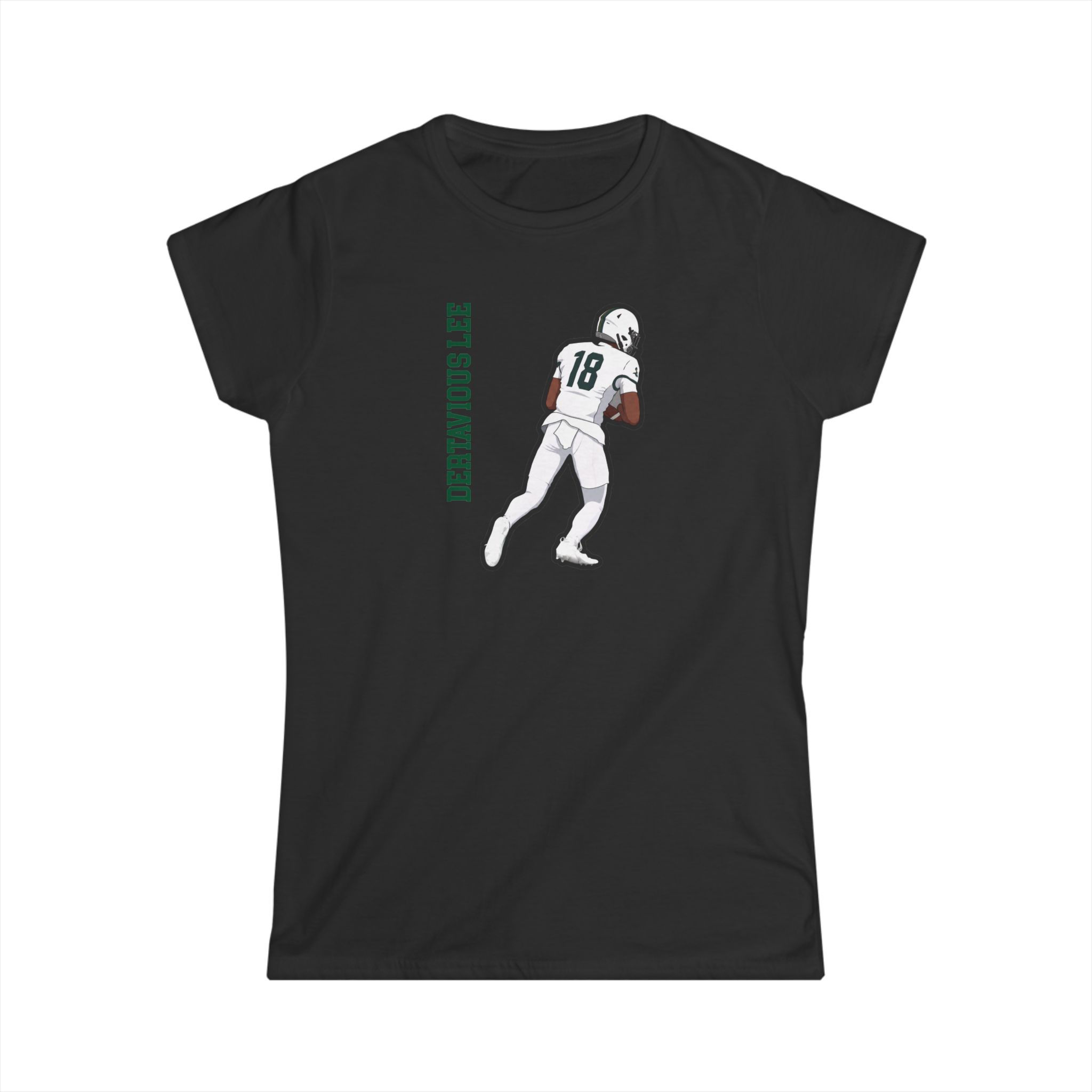 Women's Softstyle Tee — character_name_vertical in Black