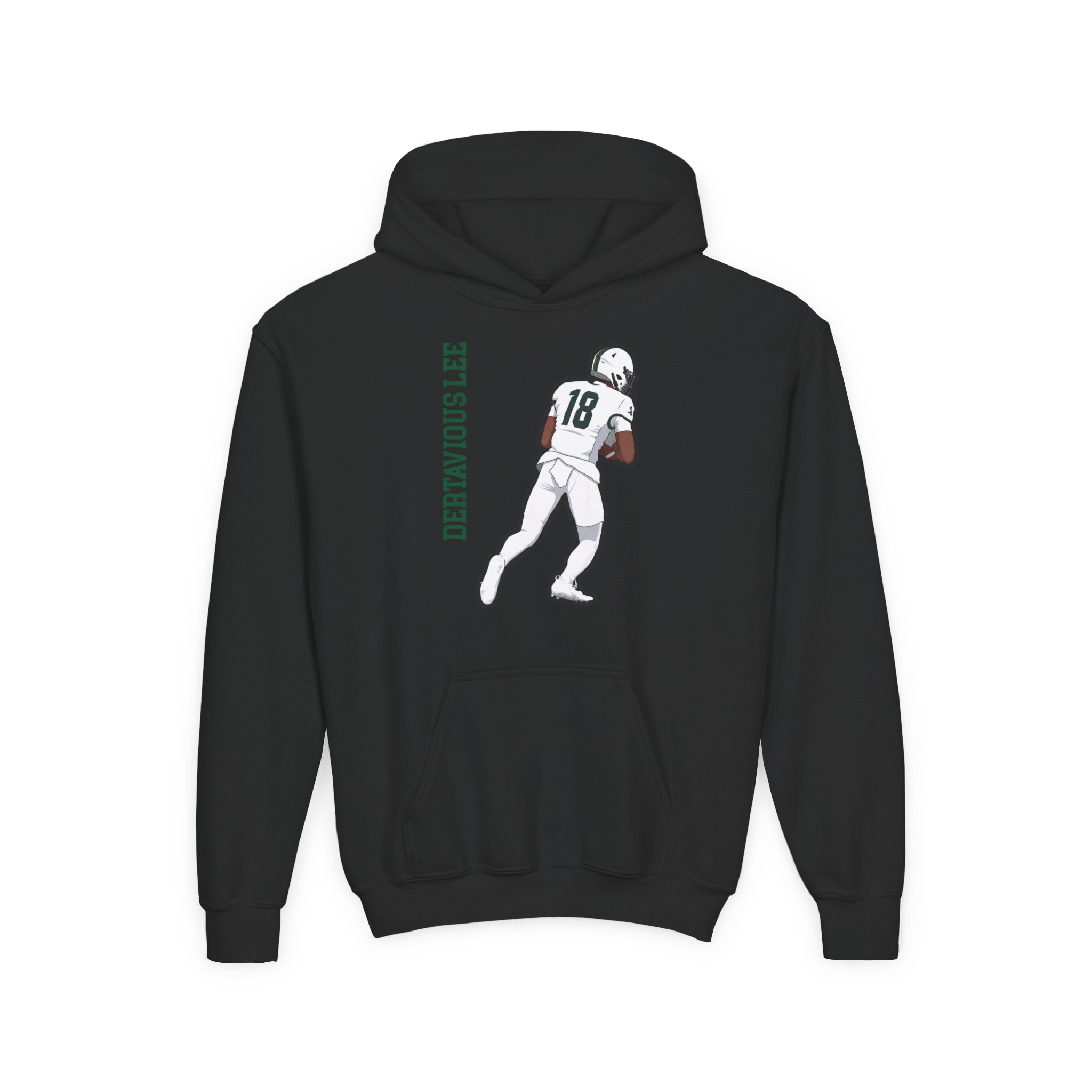 Youth Hoodie — character_name_vertical in Black