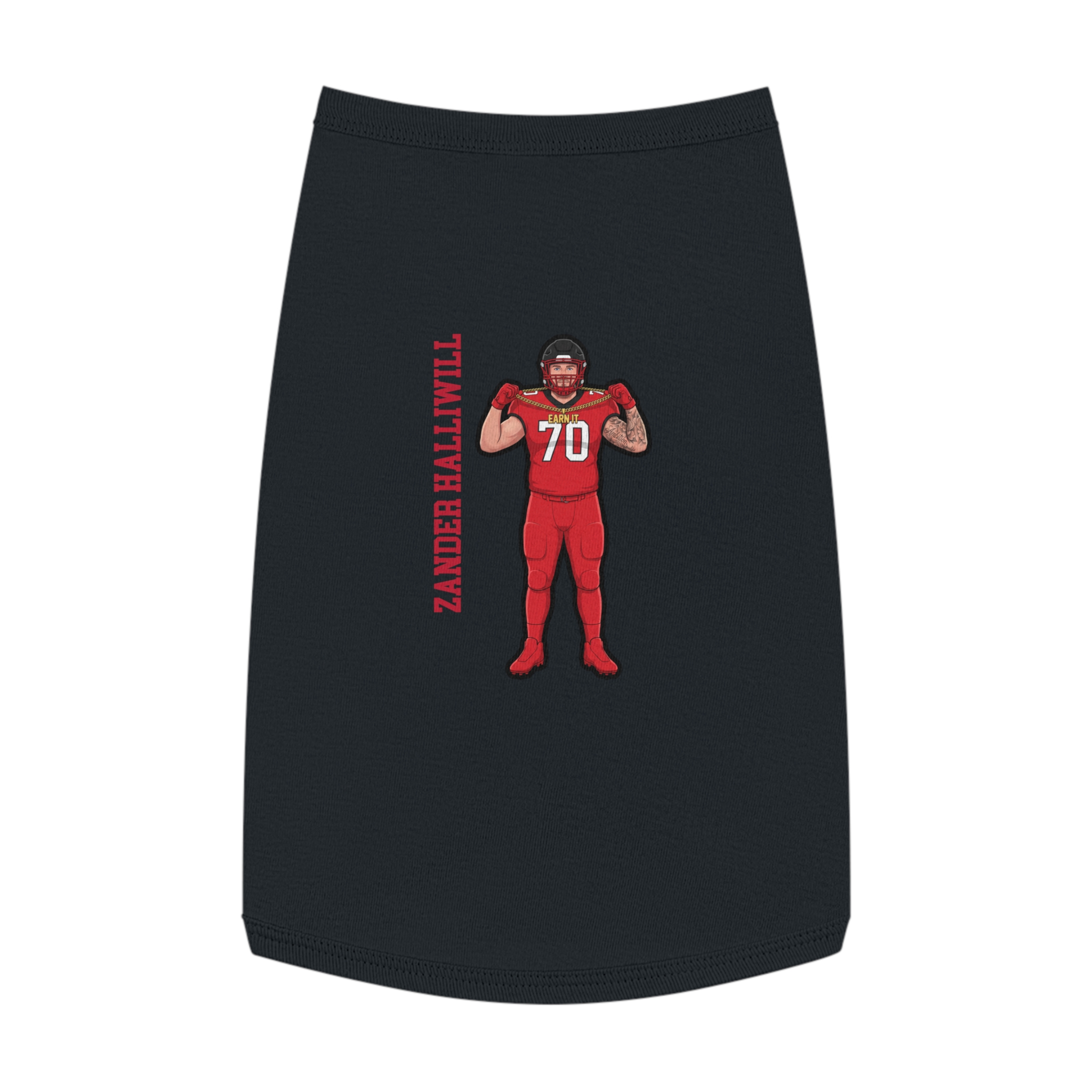 Pet Tank Top — character_name_vertical in Black