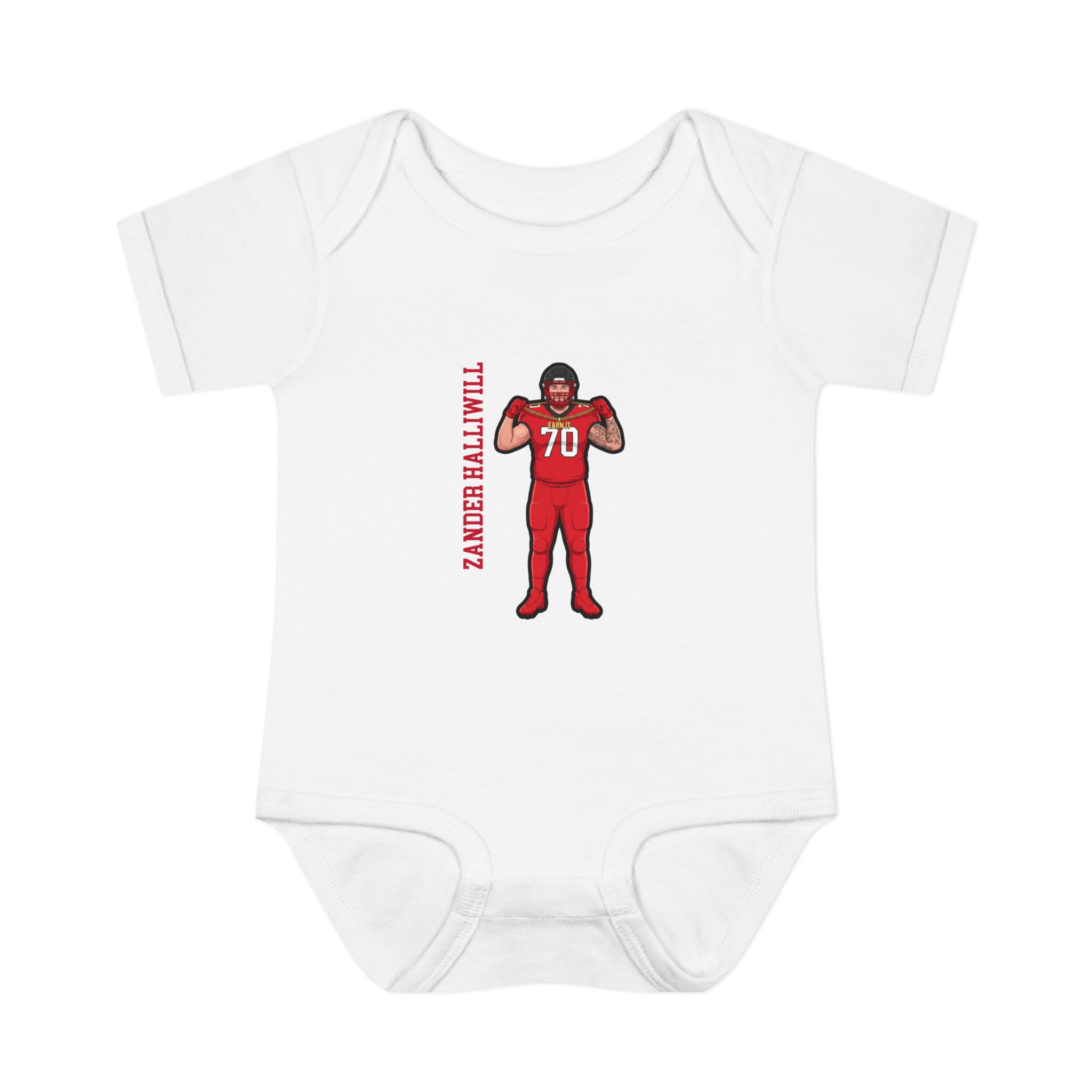 Baby Onesie — character_name_vertical in White