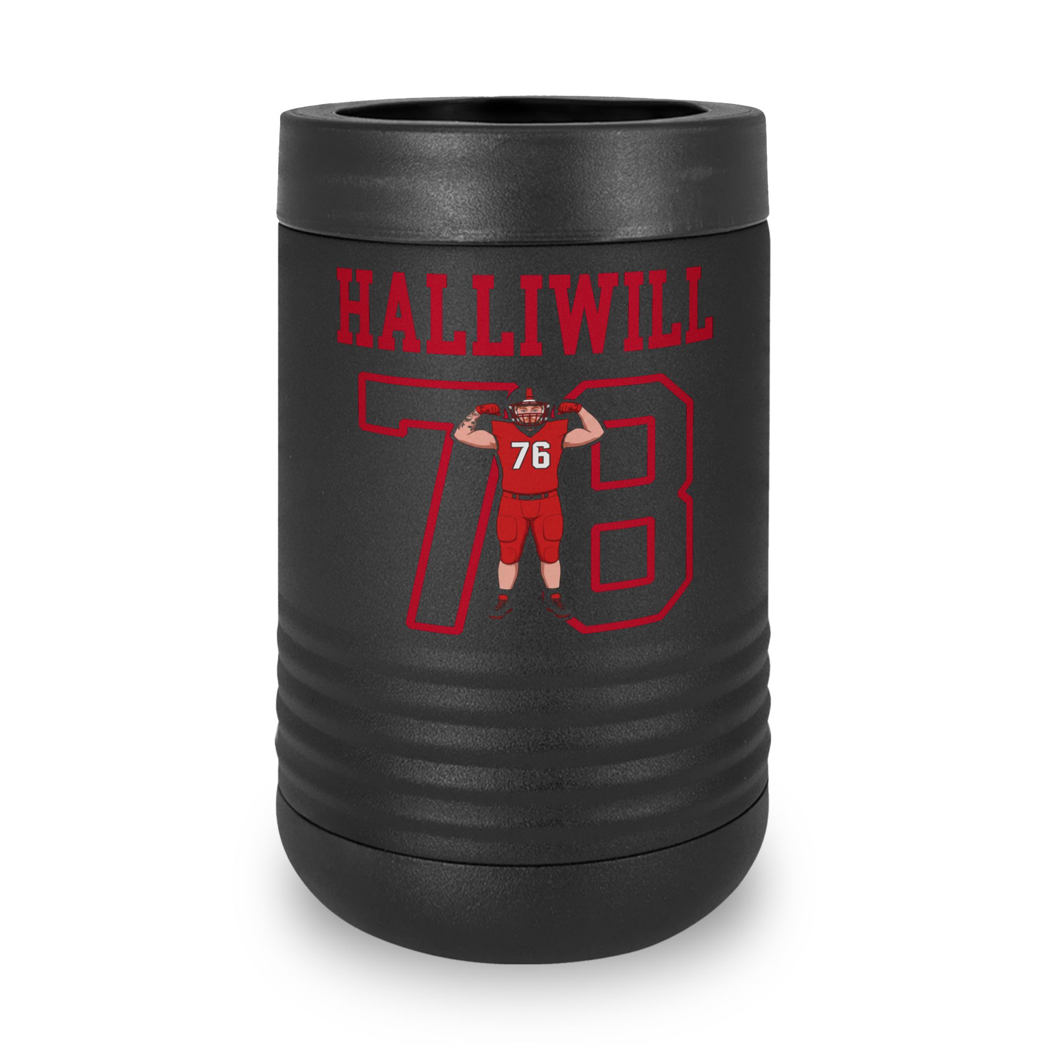 Stainless Can Cooler — character_shirsey in Black