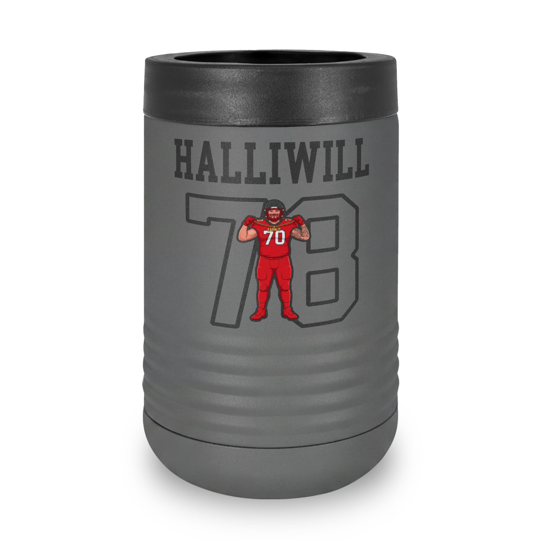 Stainless Can Cooler — character_shirsey in Grey