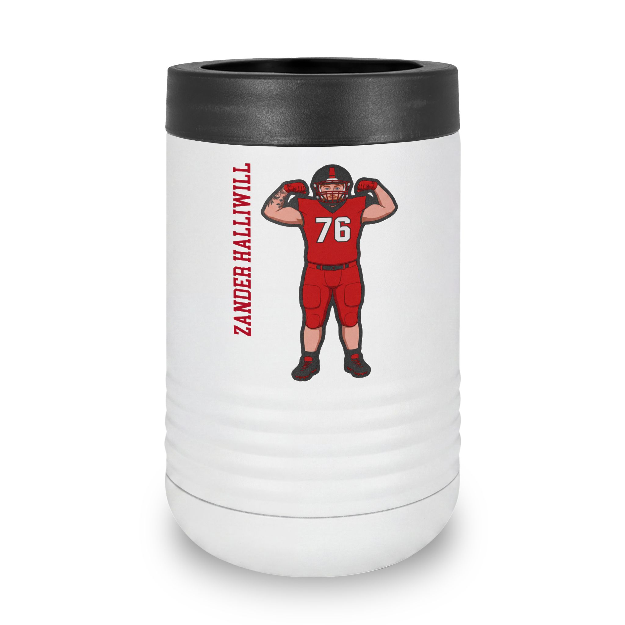 Stainless Can Cooler — character_name_vertical in White